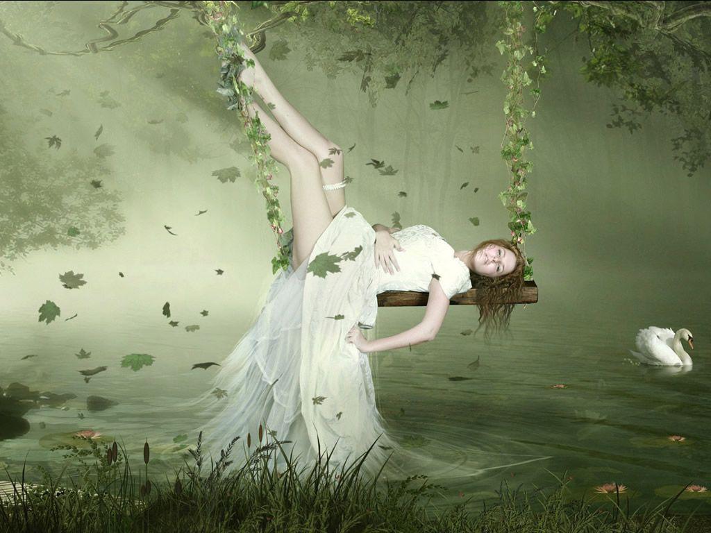 1024x768 Fantasy Dreaming Girl Wallpaper