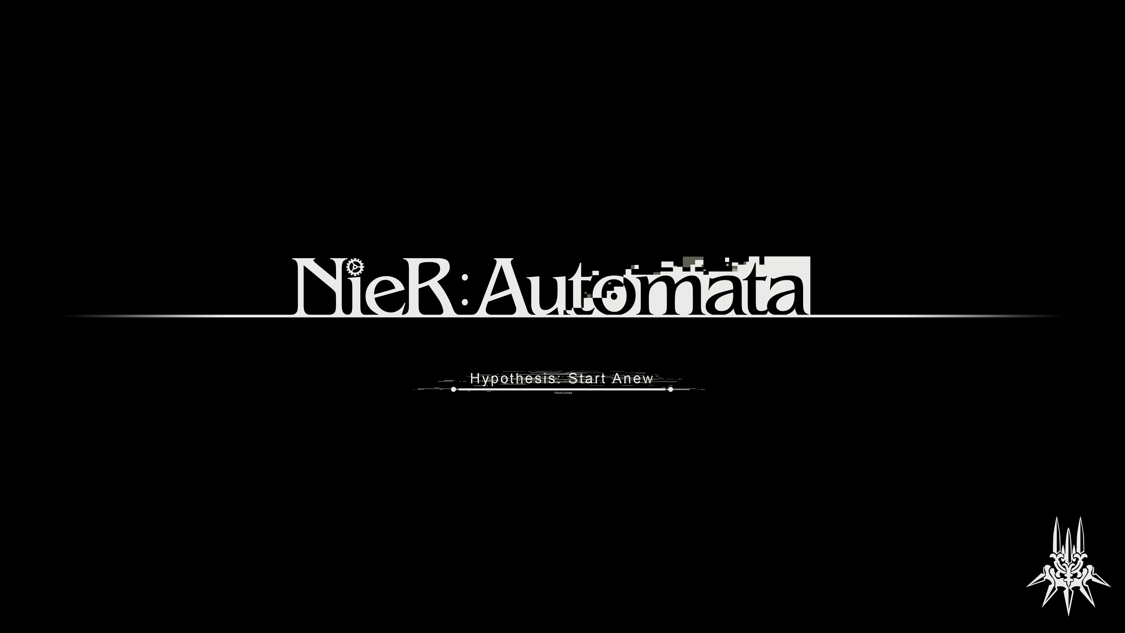 3840x2160 NieR:Automata wallpaper in two tone variants. Pure white