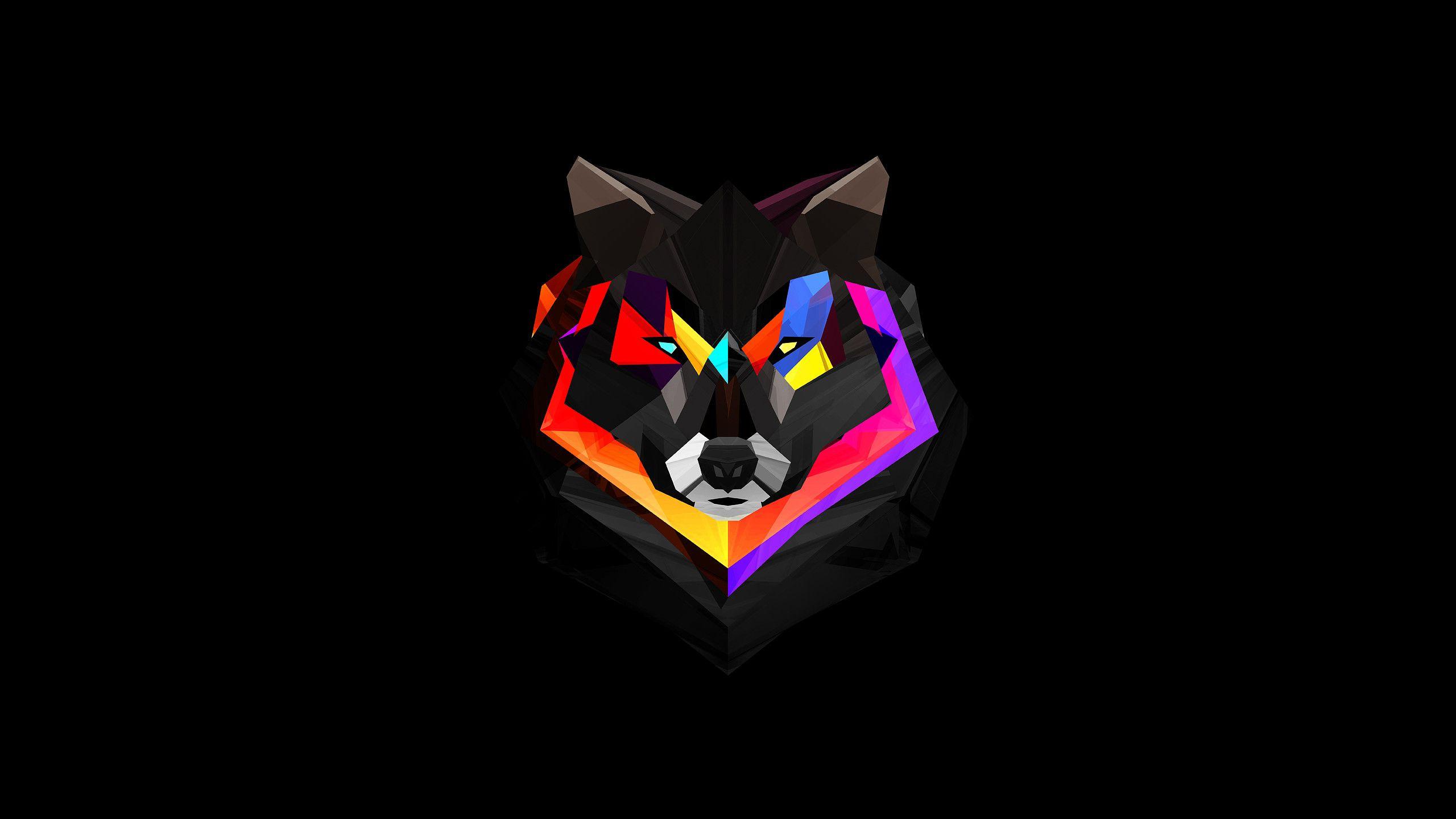 2560x1440 Geometric Wolf