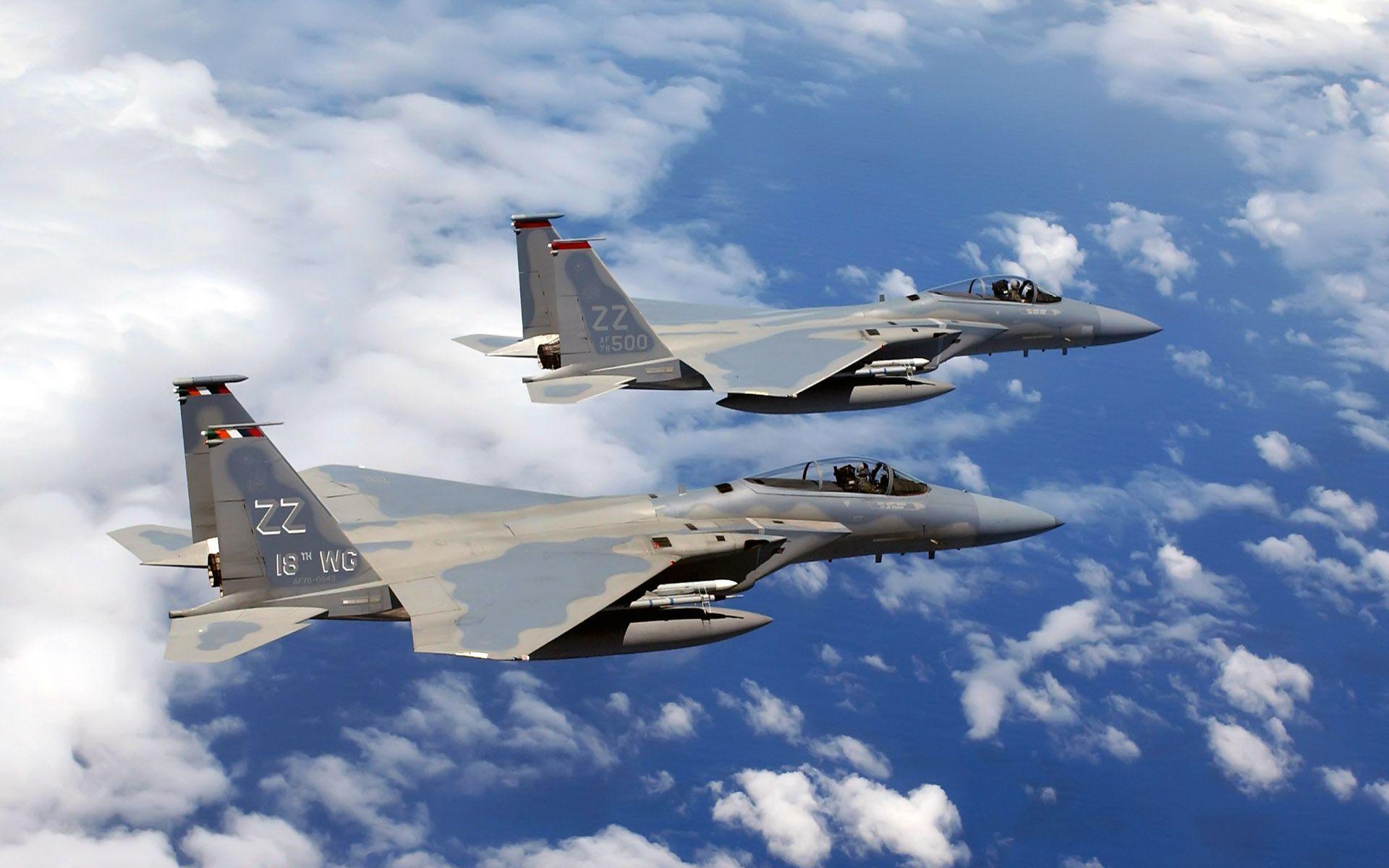 1920x1200 F 15C Eagles flies Over Okinawa Wallpaper