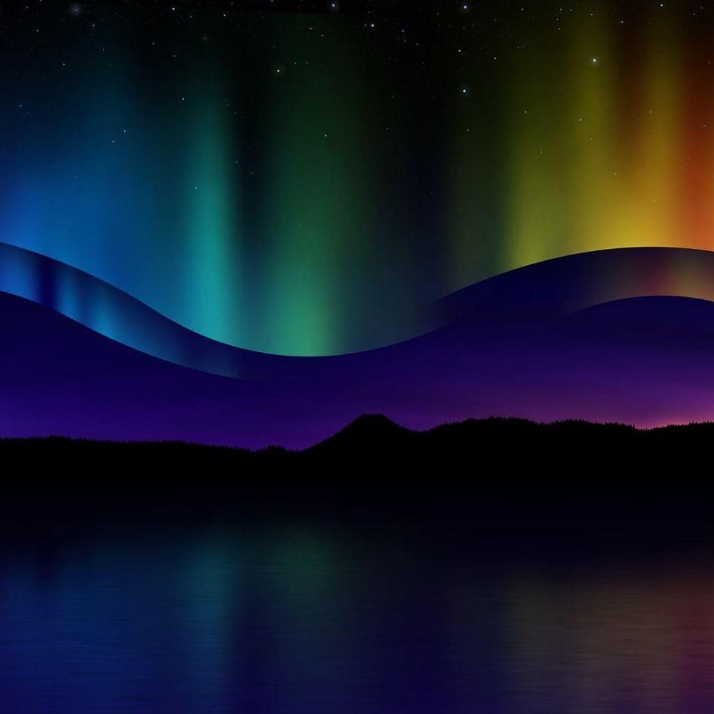 1024x1024 Northern Lights iPhone Wallpaper