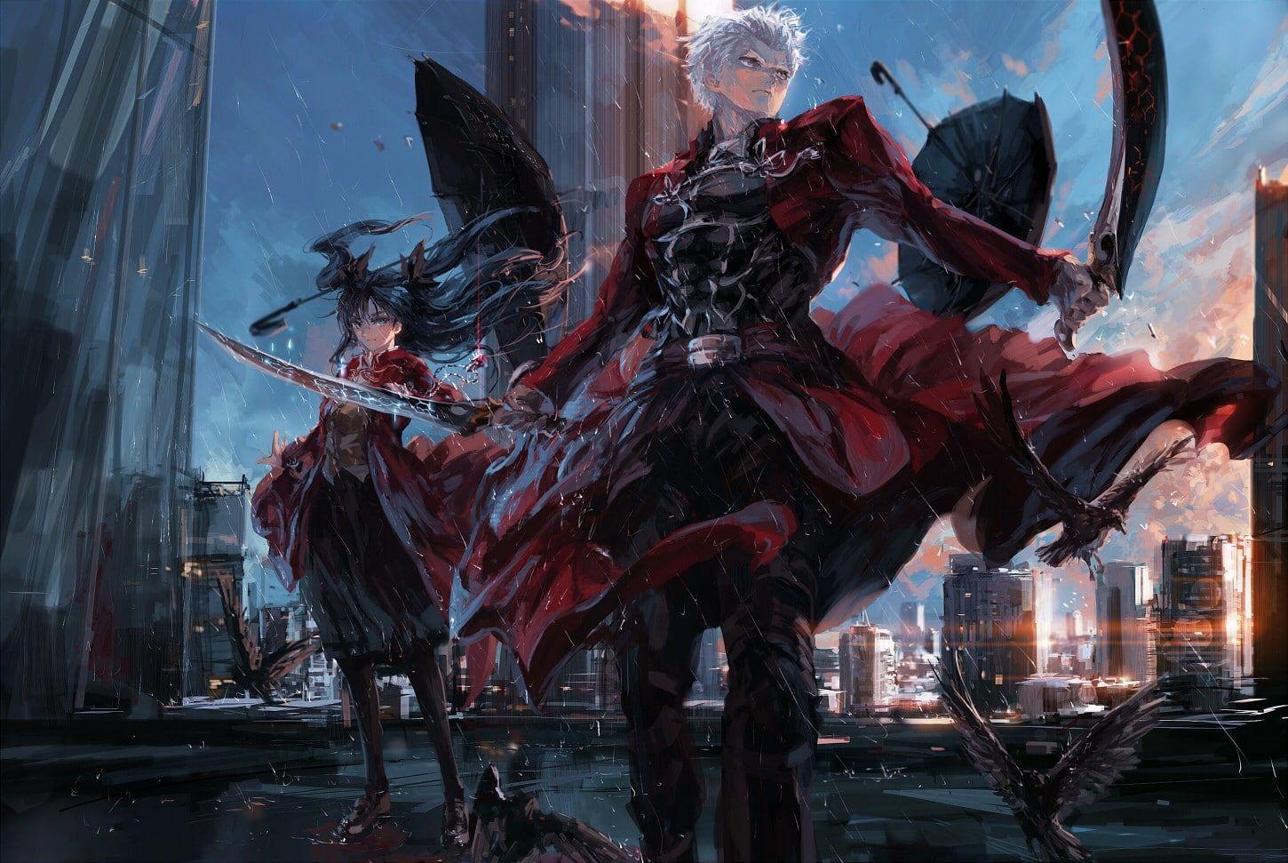 1450x971 Archer, Fate Series, Tohsaka Rin, Archer FateStay Night