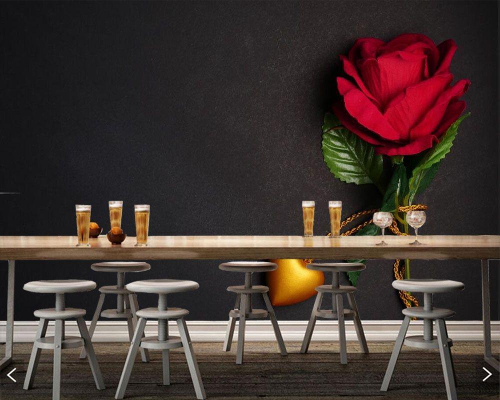 1000x800 US $28.0. Papel De Parede Roses Valentine's Day Flowers Photo 3D Wallpaper Mural For Living Room Tv Sofa Wall Bedroom Restaurant Cafe Bar In