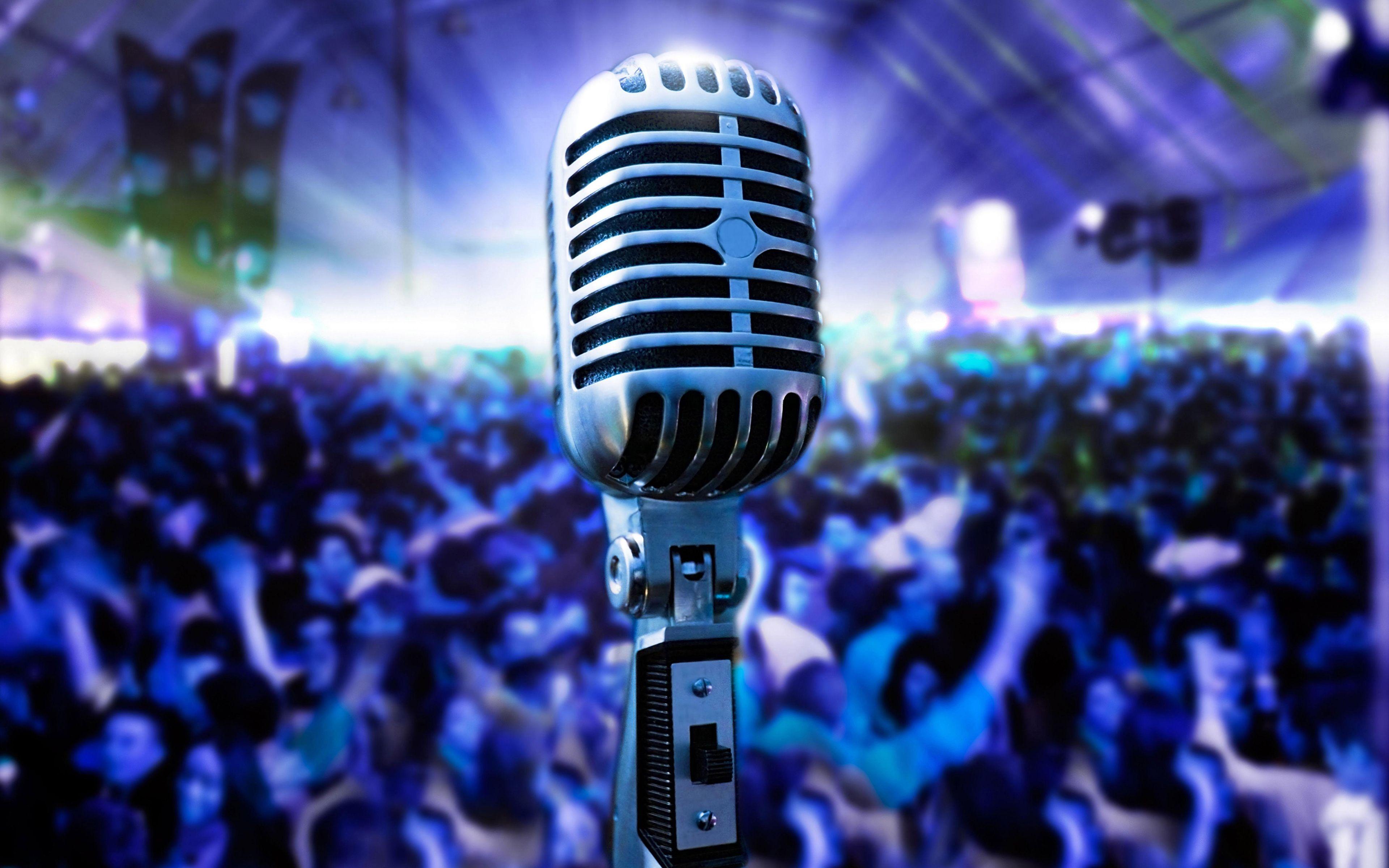 3840x2400 Desktop Wallpaper Microphone Concert Music vintage 3840x2400