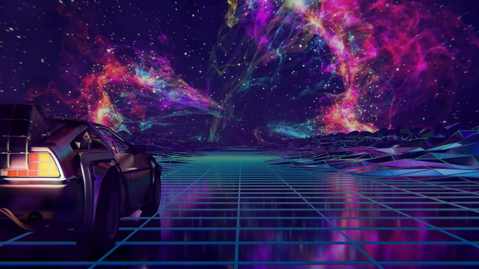 1920x1080 Download Back To The Future Car In Space Wallpaper