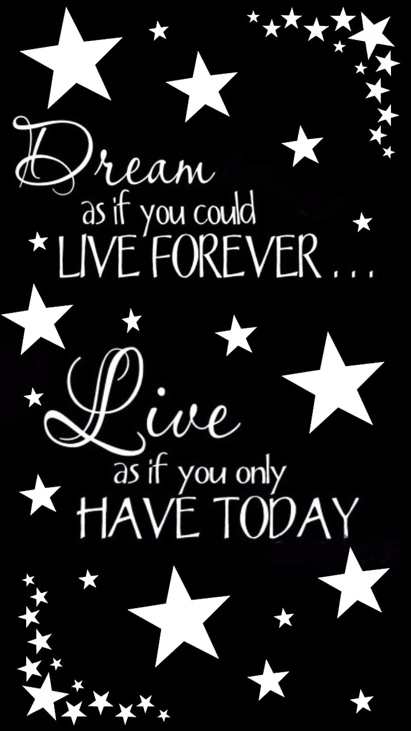 800x1422 Dream life, black, stars, HD phone wallpaper