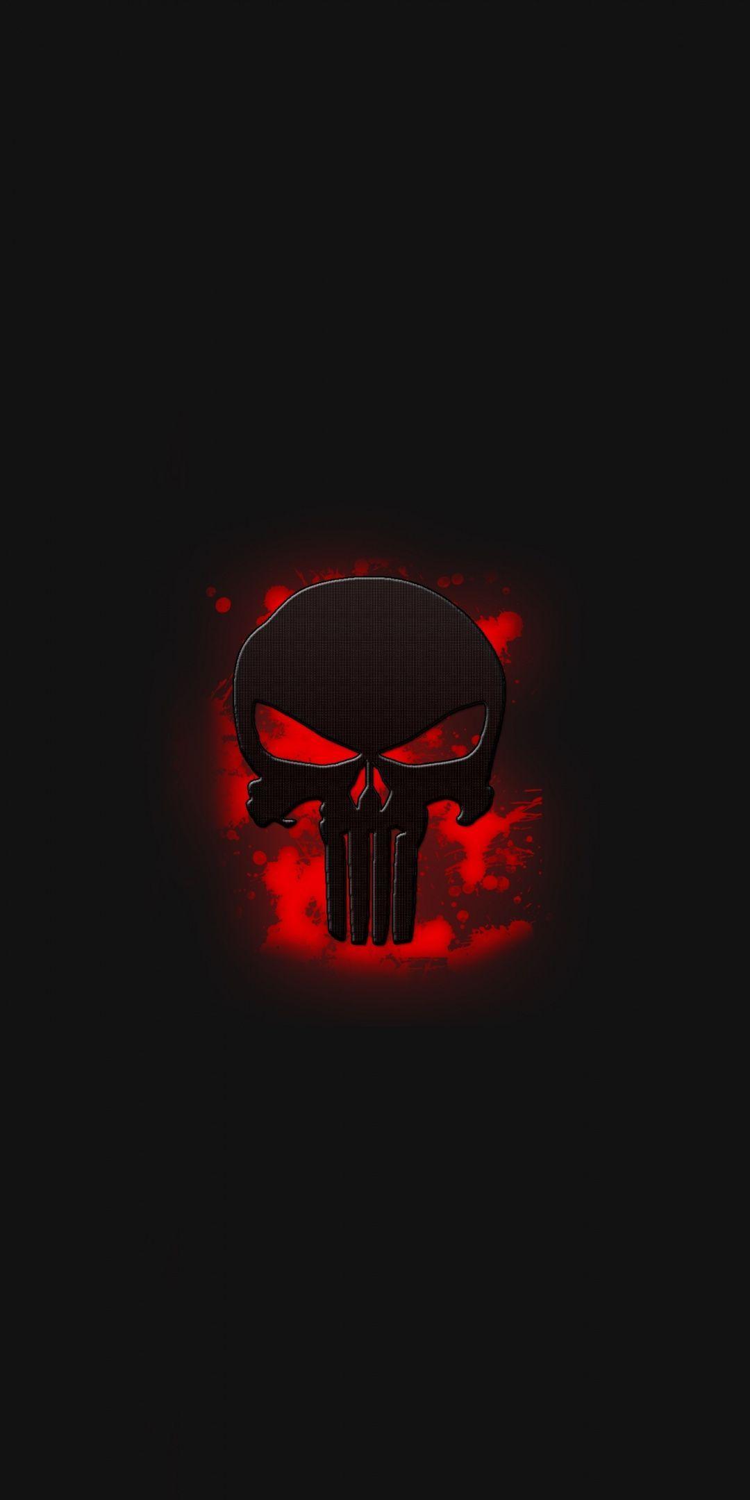 Hình nền 1080x2160 The Punisher, đầu lâu, logo, nghệ thuật, 1080x2160.  Kẻ trừng phạt