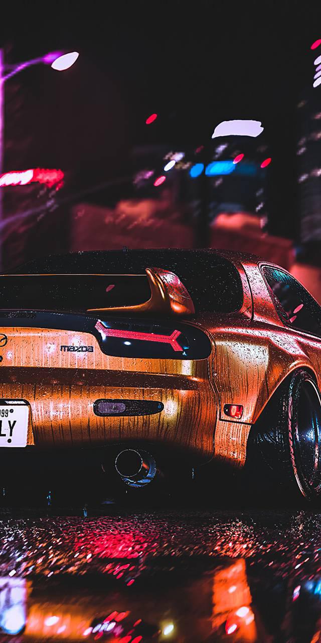 640x1280 Only night, rain and the most special thing. The car