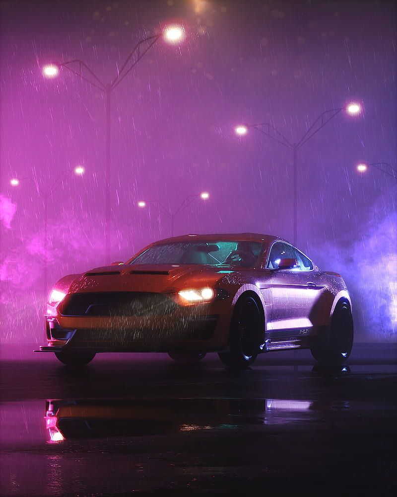800x1000 Car, sportscar, night, rain, wet, dark, HD phone wallpaper