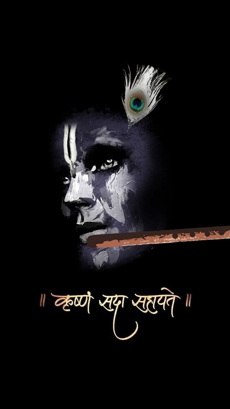 800x1423 Krishna Black, shri krishna, lord, god, HD phone wallpaper