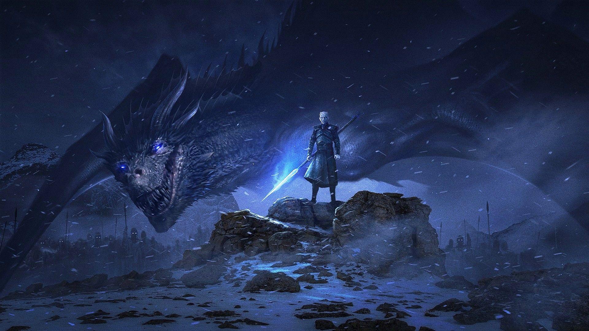 1920x1080 Night King and Dragon Wallpaper, HD TV Series 4K Wallpaper