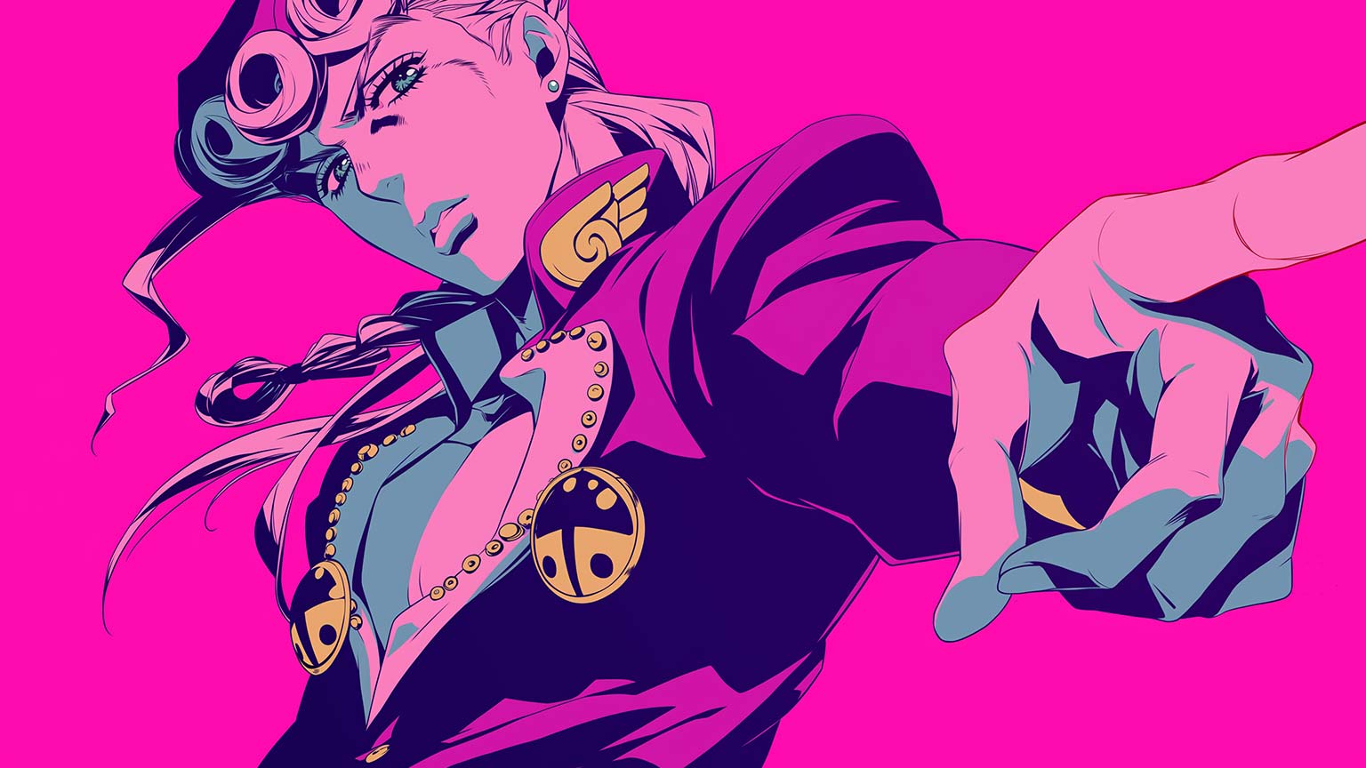 1536x864 Jojos Bizarre Adventure Giorno Giovanna Pink Wallpaper in 4K