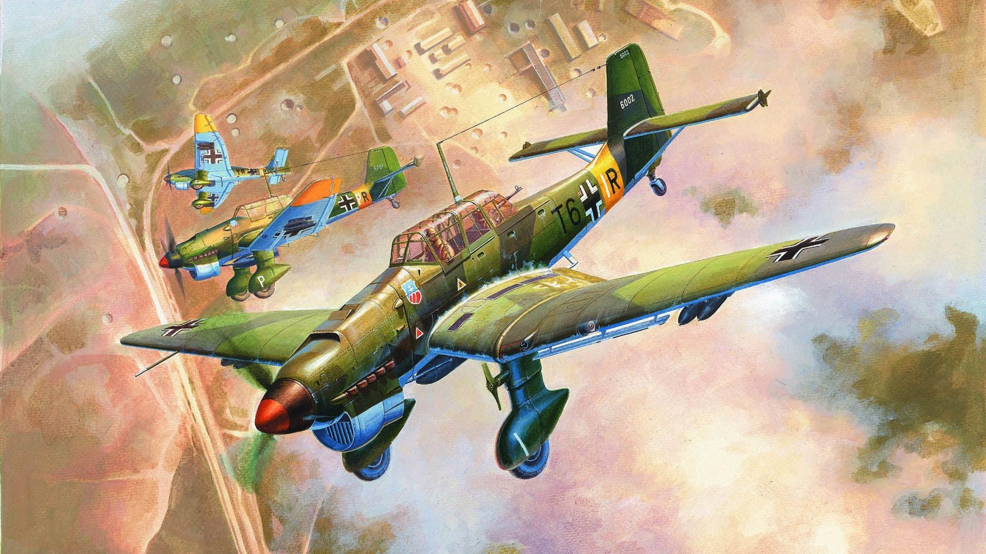 1920x1080 Wallpaper dive bomber, Junkers, Dive bomber, Air force, Thing, Stuka, Ju 87В-2 for mobile and desktop, section авиация, resolution 1920x1080