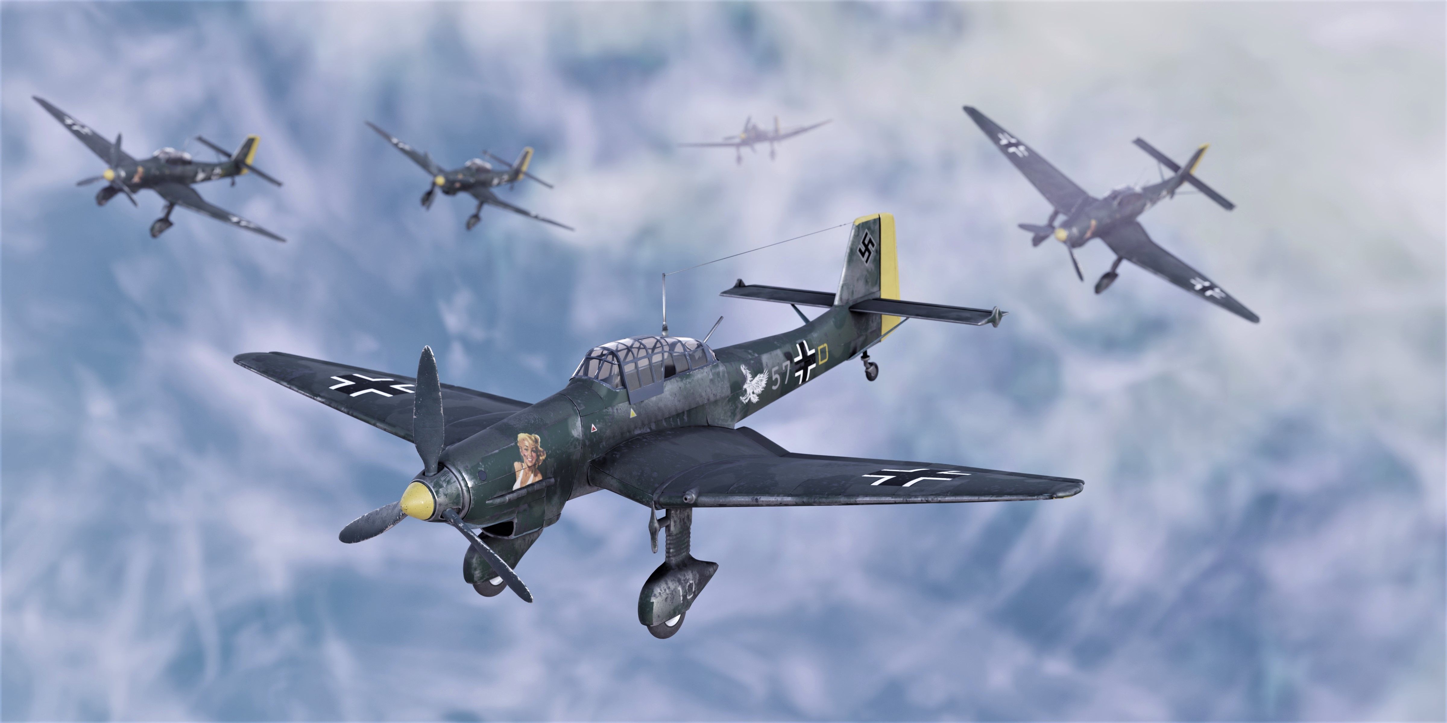 4800x2400 Junkers Ju 87 fraulein motive (formerly Blender Market)