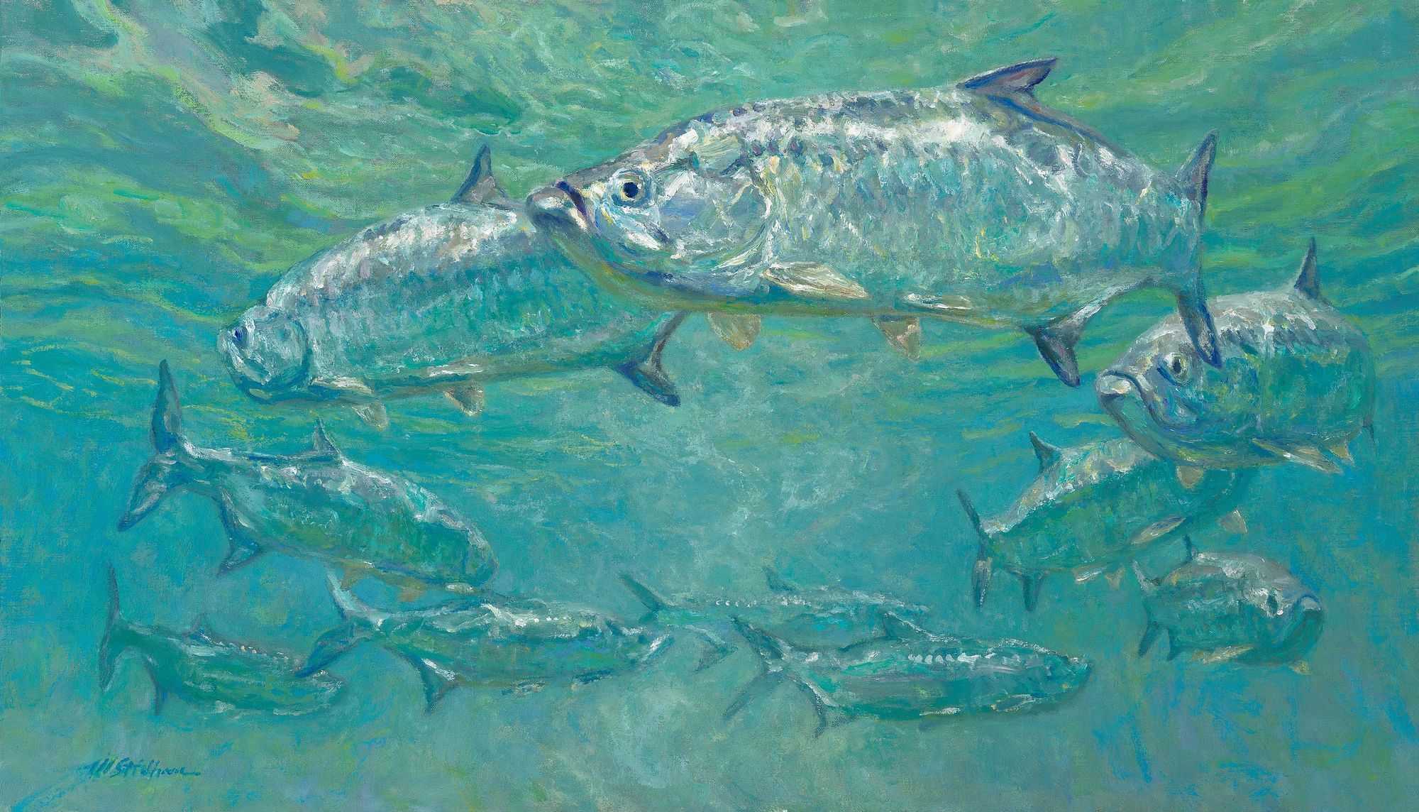 2000x1144 Mike Stidham (b. 1954), Around They Go sold at auction on 11th July