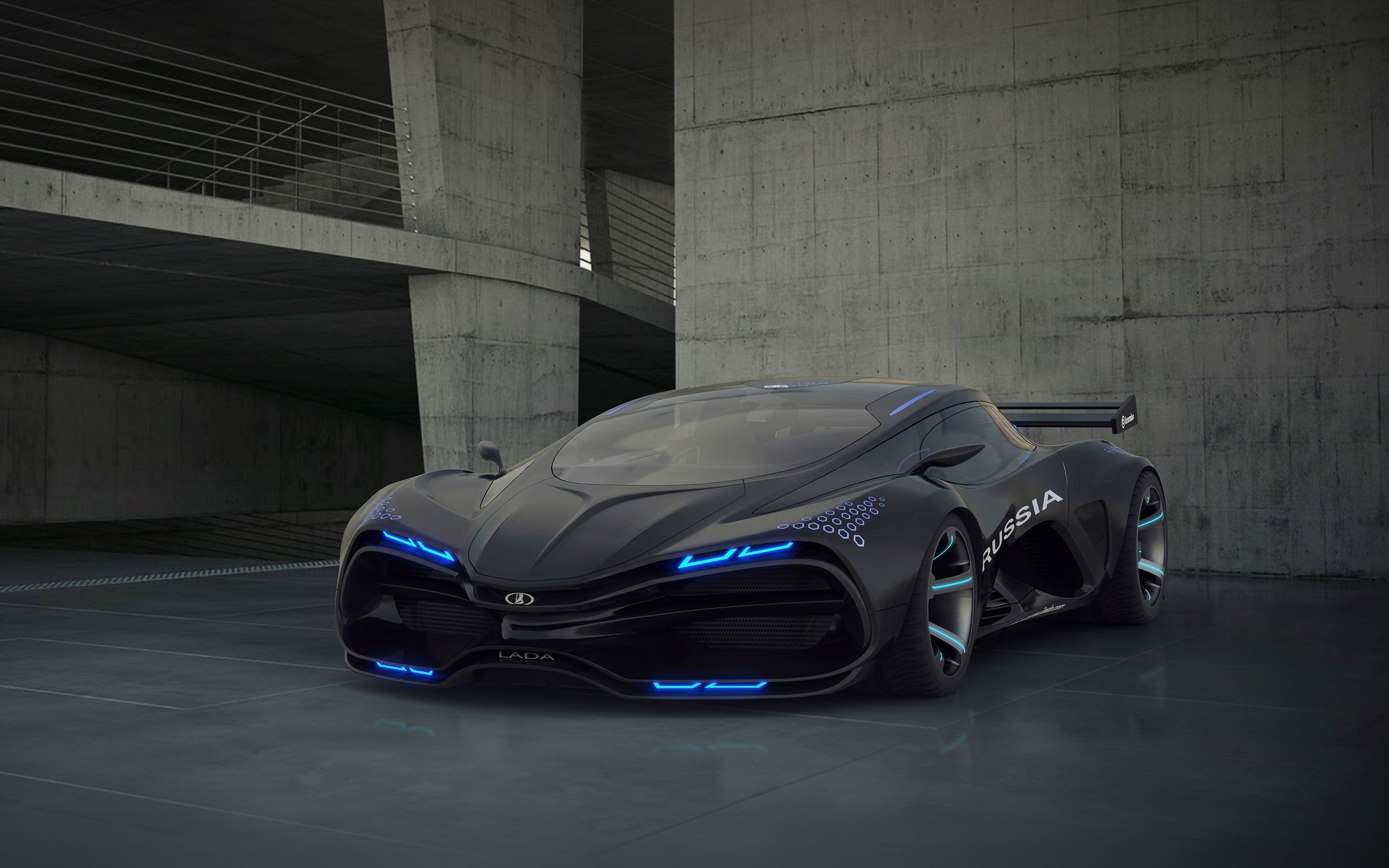 3840x2400 wallpaper for desktop, laptop. car lada concept illustration art