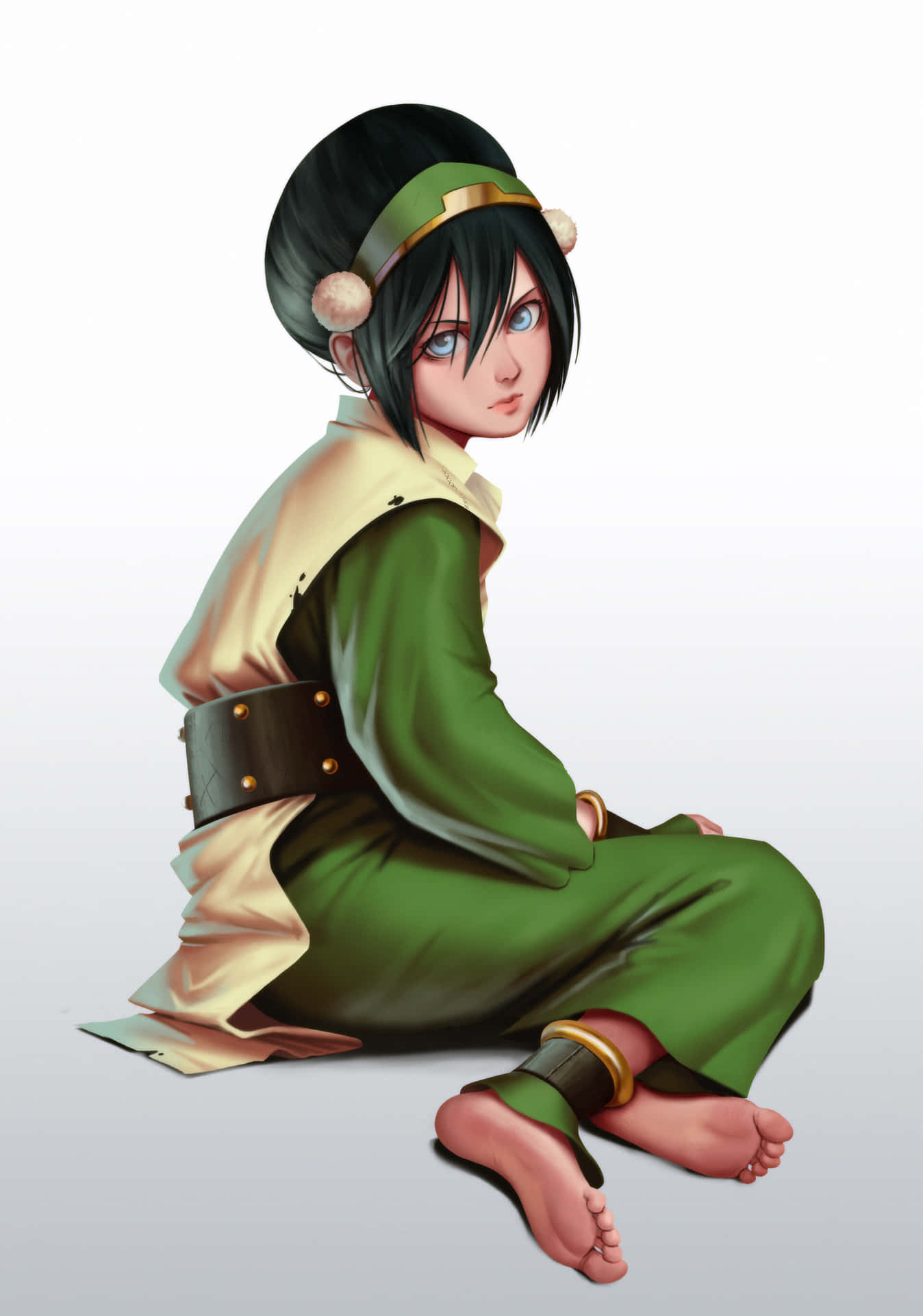 1348x1920 Download Toph Beifong Showcasing Her Earthbending Skills Wallpaper