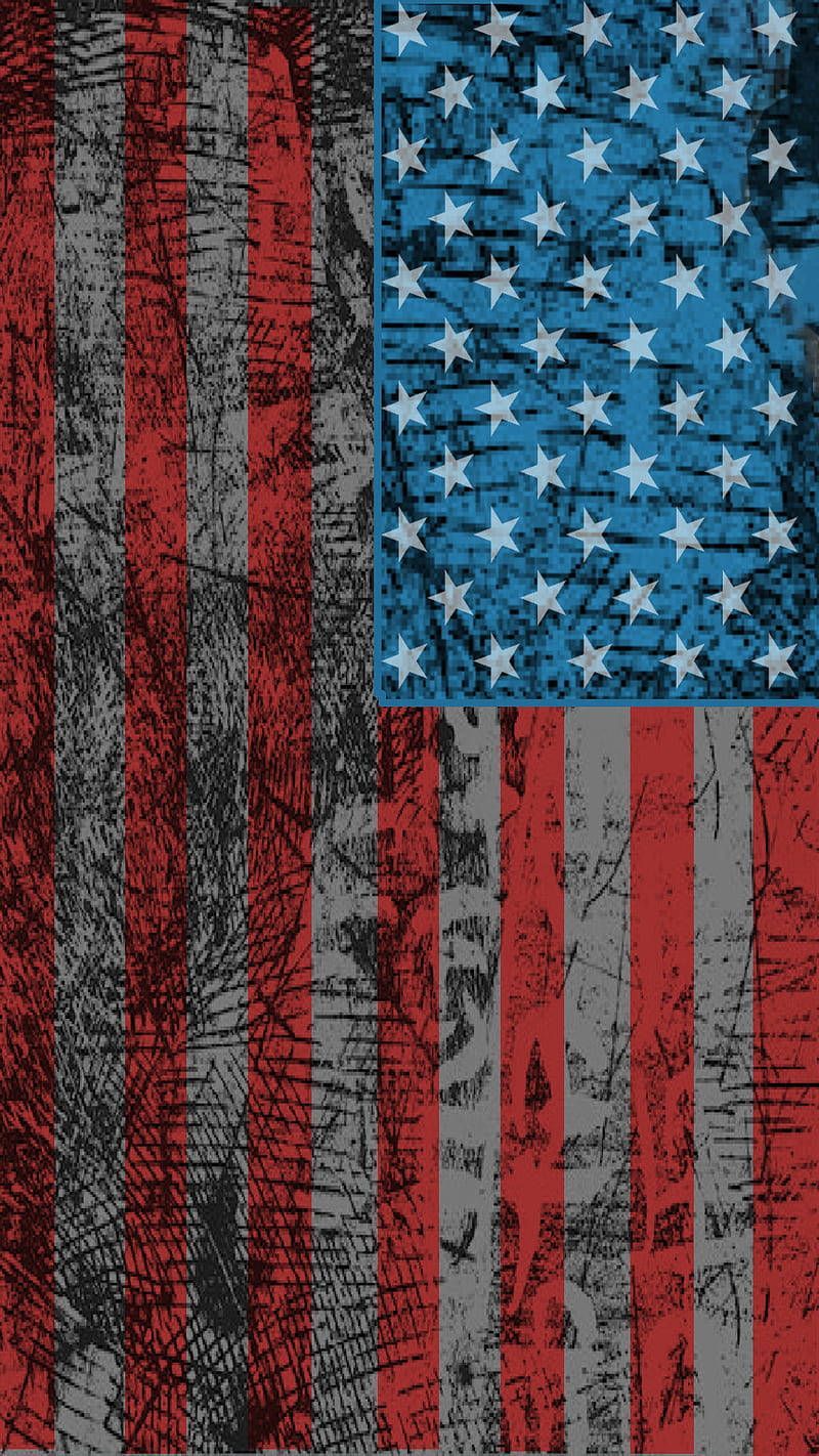 800x1422 Trodden American Flag Cool iPhone Wallpaper