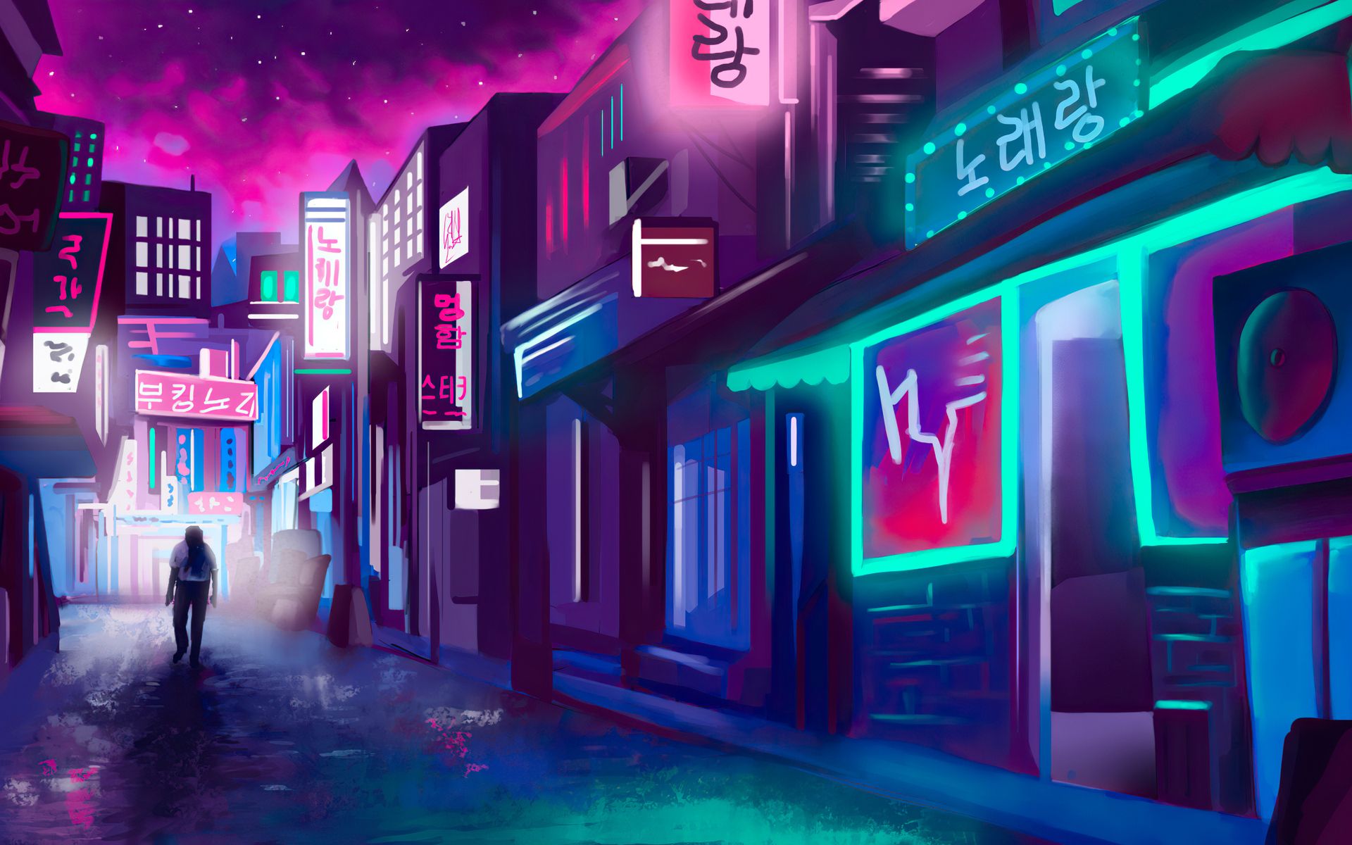 1920x1200 Night in Neon City Wallpaper, HD Artist 4K Wallpaper, Image and Background