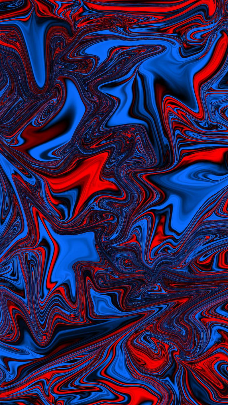 800x1422 Blue red abstract, black, colorful, colors, flow, liquid, mix, HD phone wallpaper