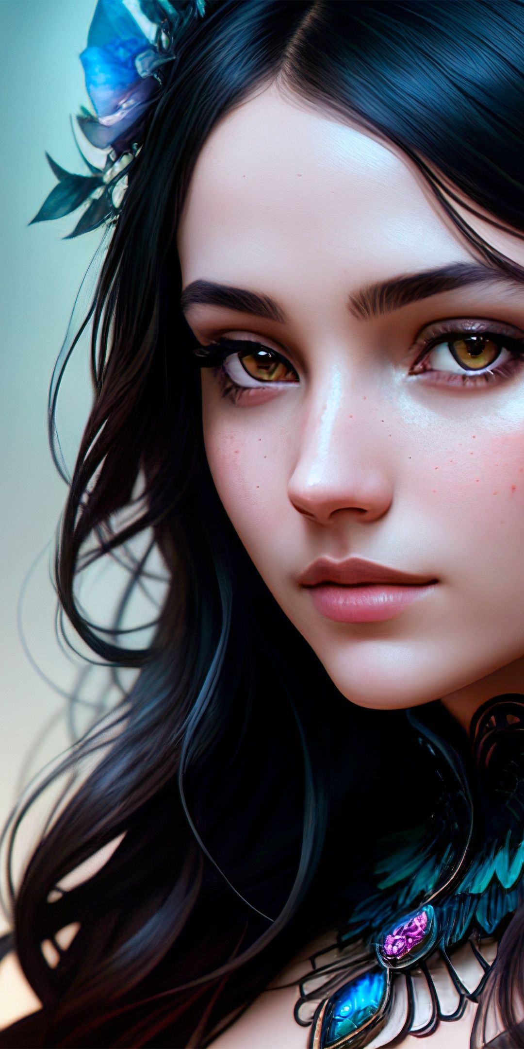1080x2160 Beautiful woman Wallpaper 4K, AI art