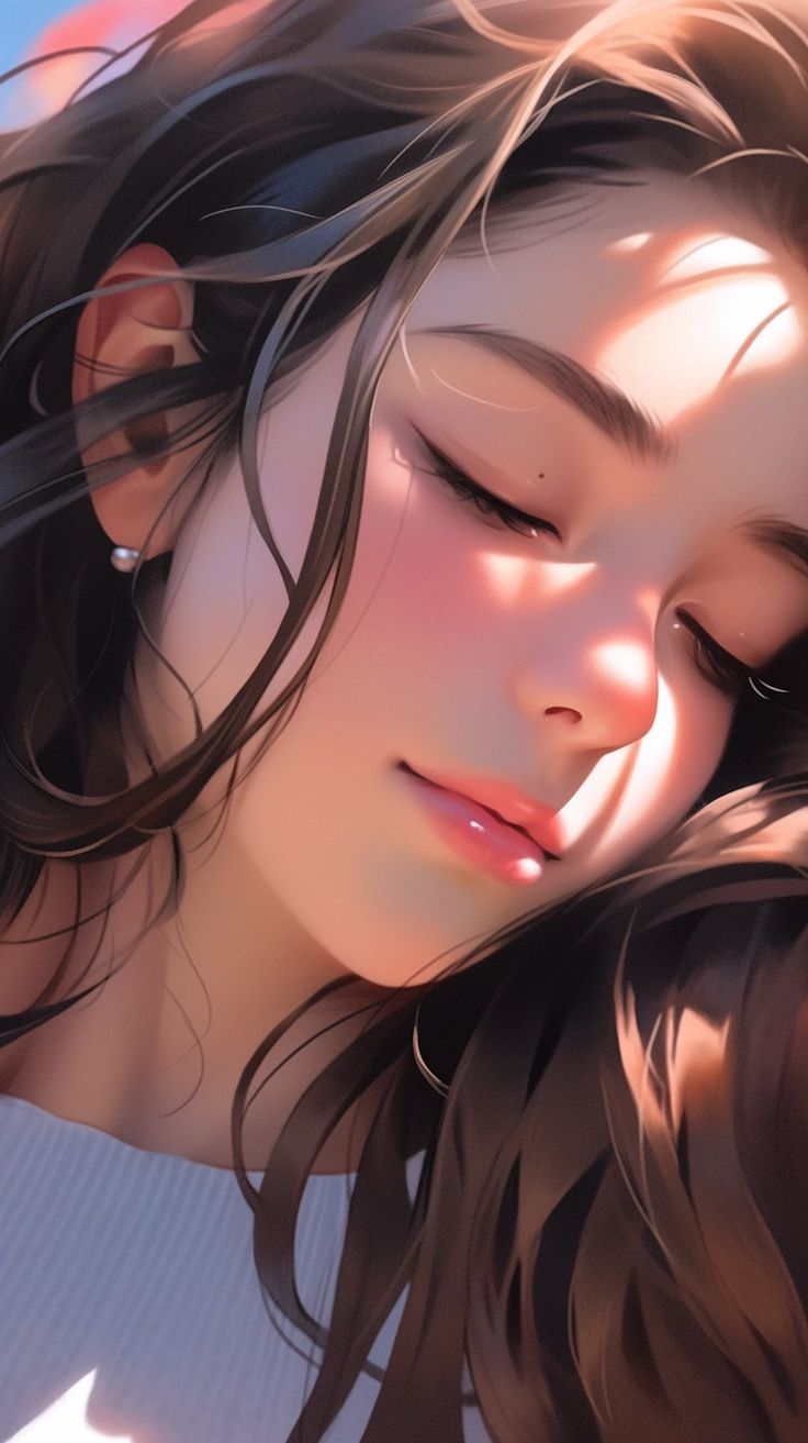 736x1313 Cute animated girl wallpaper. Ai Art. Midjourney ai art generator