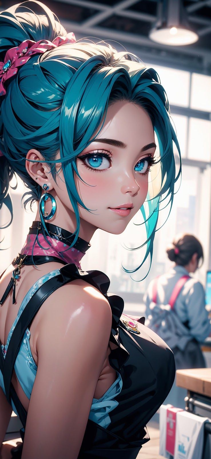 738x1600 Anime Girl Ai Generated Wallpaper for Mobile