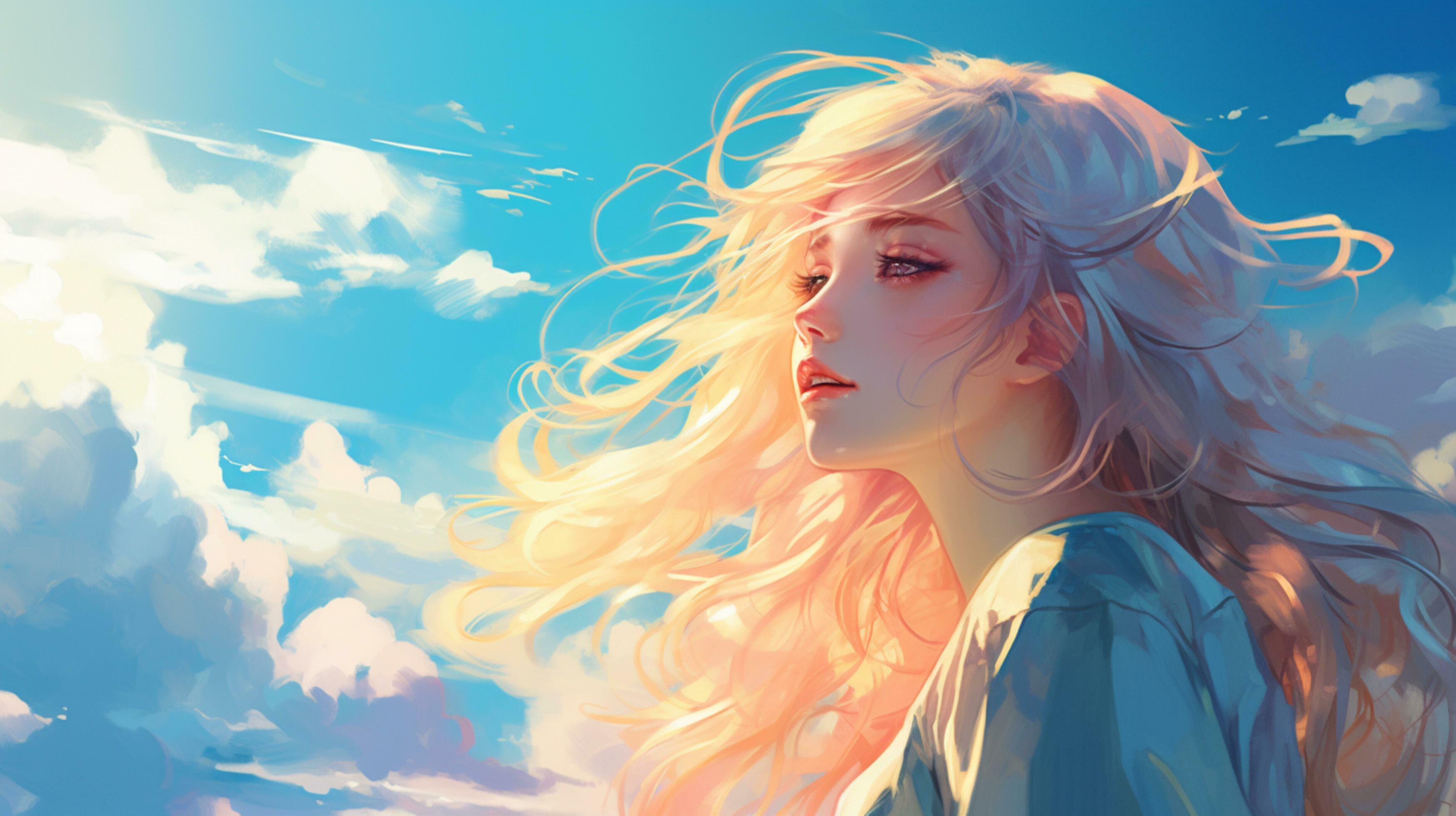 3497x1960 AI generated japanese art anime girl design wallpaper background