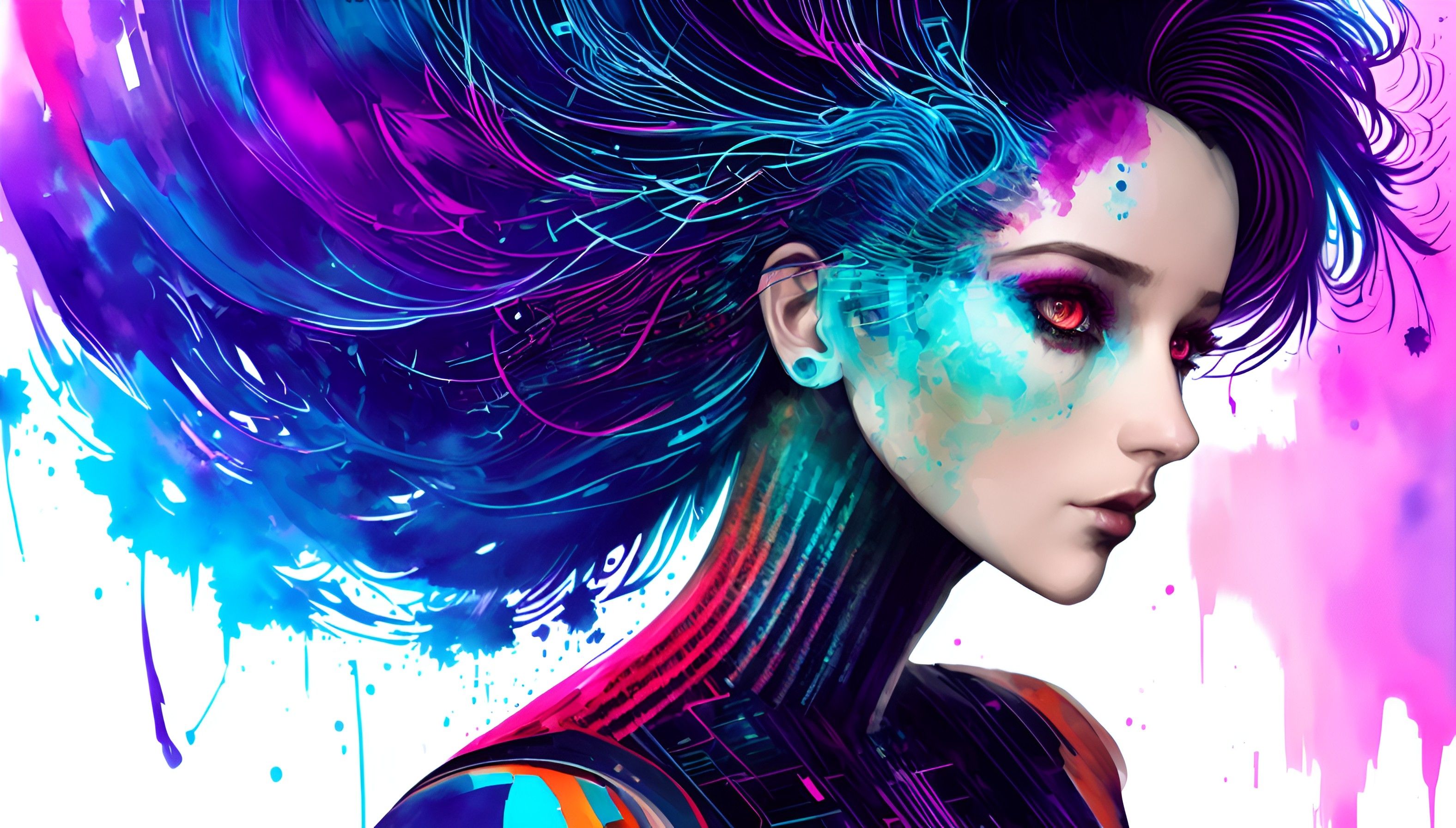 3152x1792 Cyber Woman Glitch AI Art 2023 Wallpaper, HD Artist 4K Wallpaper, Image and Background