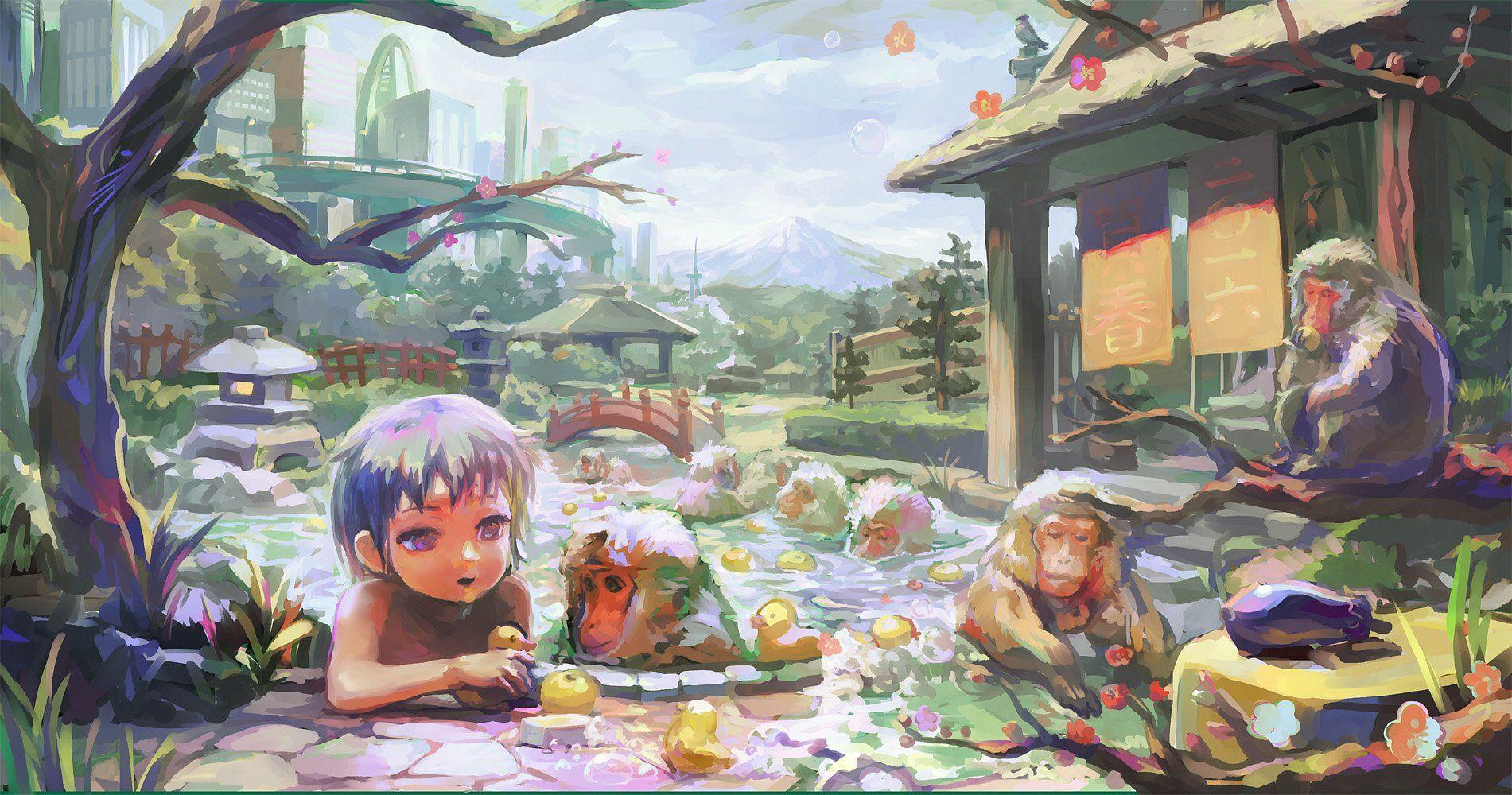 1901x1000 Animal bath loli onsen original rubber duck tanabata suika