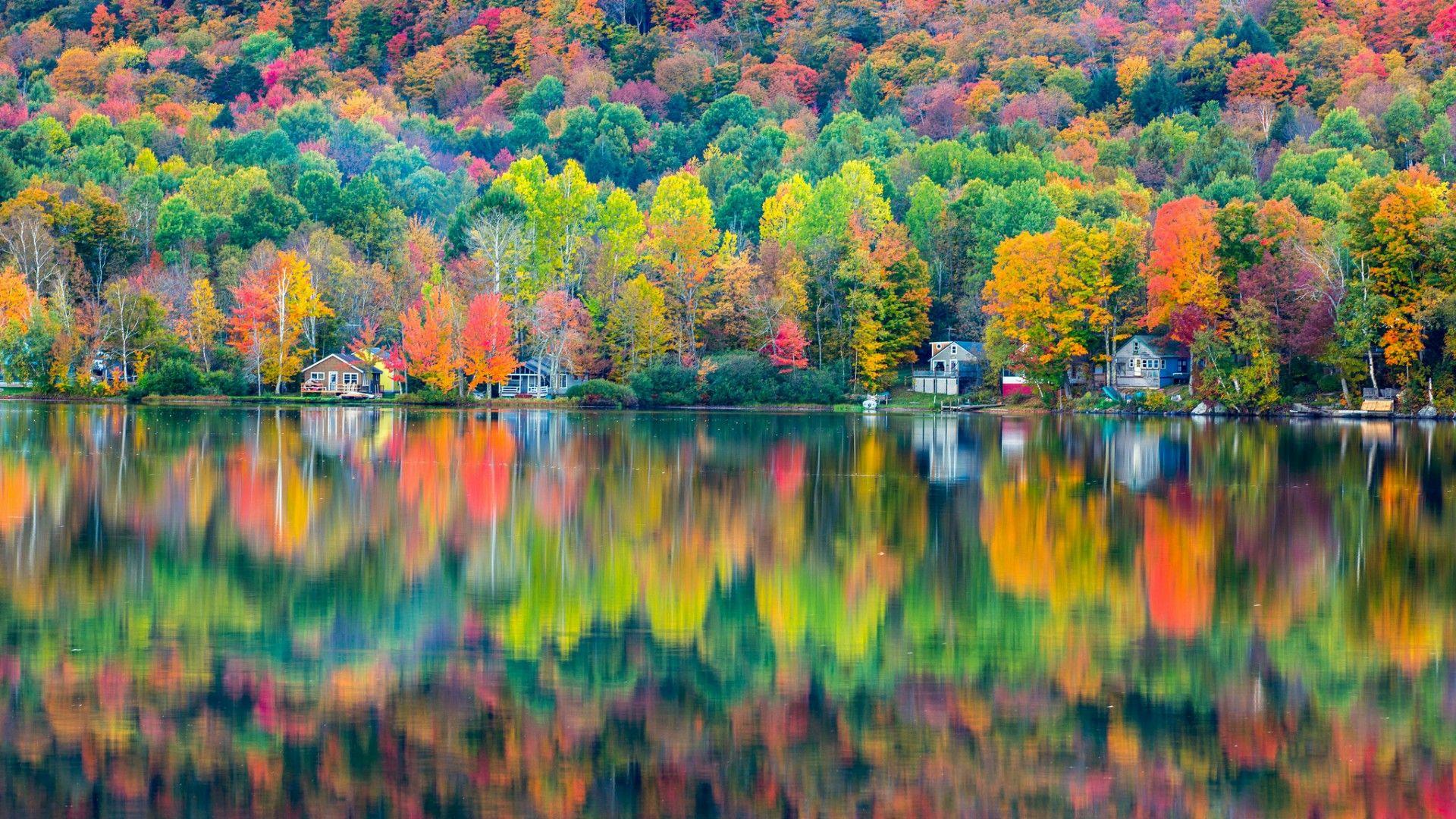 Pictures USA Village Vermont Autumn Nature Roads