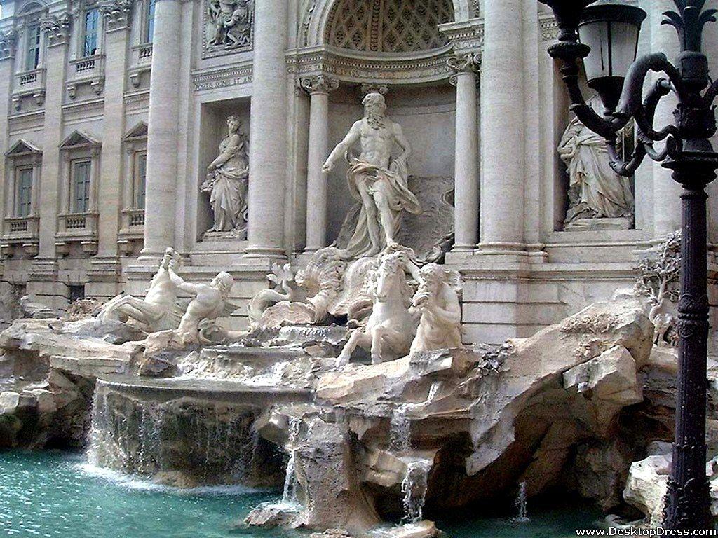 1024x768 Desktop Wallpaper Natural Background Fontana Di Trevi