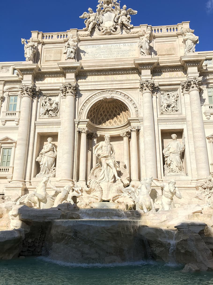 910x1213 HD wallpaper: rome, fontana, trevi, italy, architecture