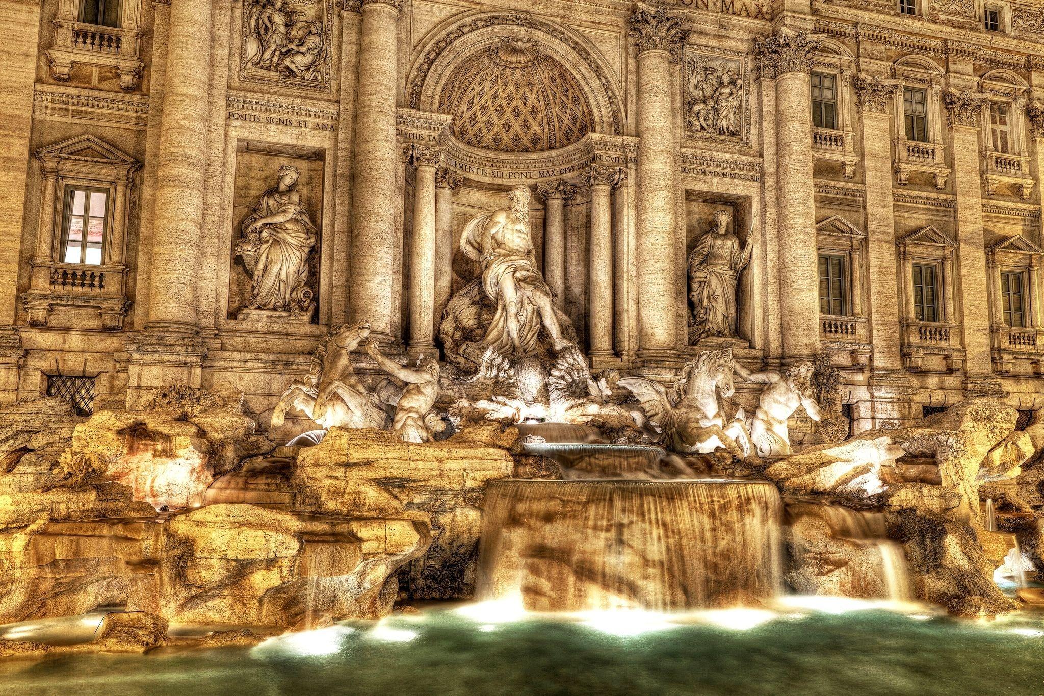 2048x1365 Nice wallpaper of Fontana di Trevi, wallpaper of Trevi