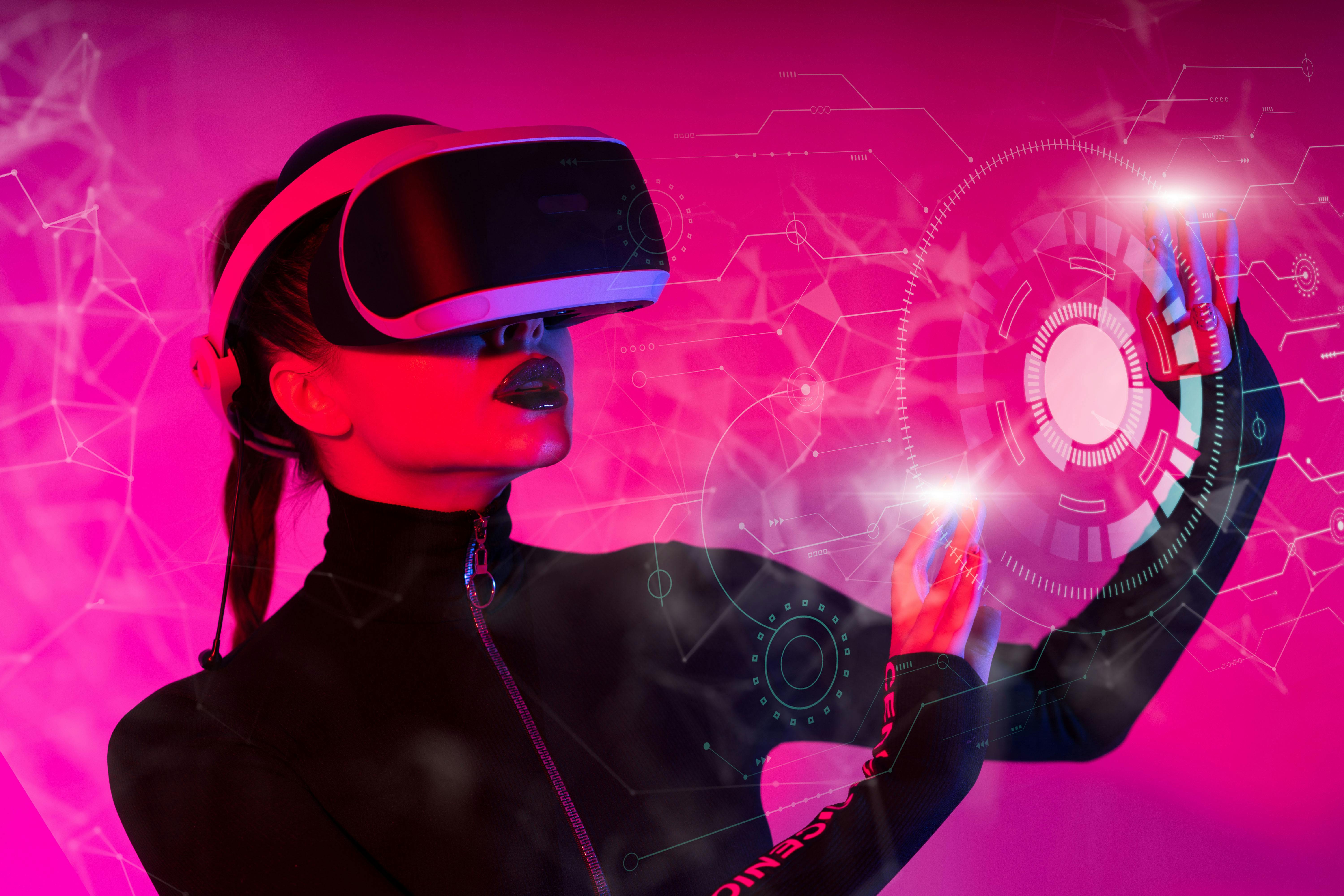 6000x4000 Woman with a VR Headset · Free