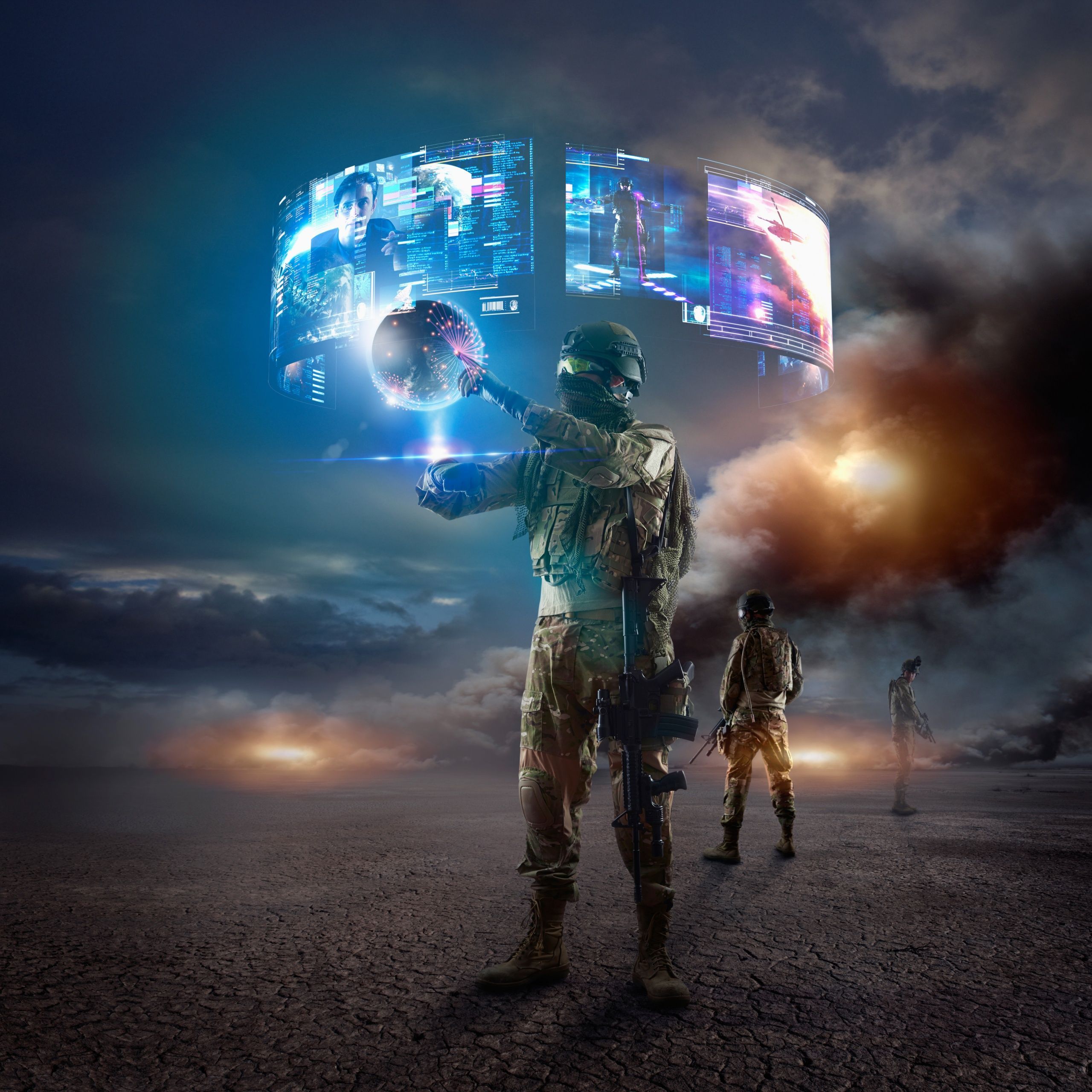 2560x2560 Soldiers Wallpaper 4K, Virtual reality, VR experience