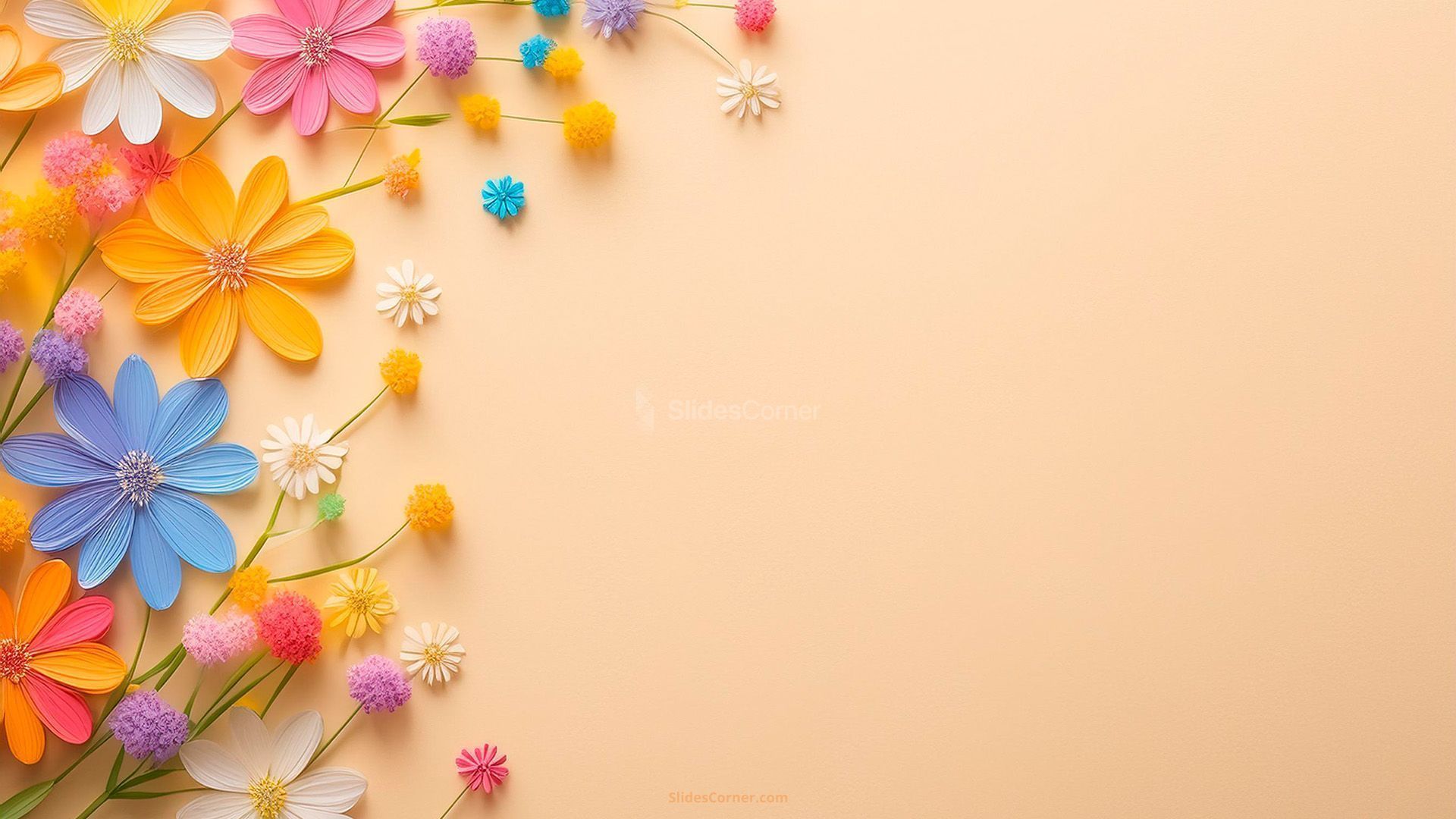1920x1080 Spring Background with Daisy Flowers for PPT and Google Slides