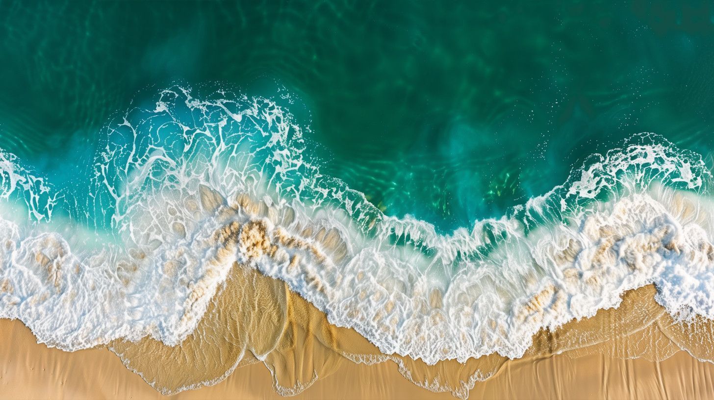 1456x816 Serene Beach Waves PowerPoint Background
