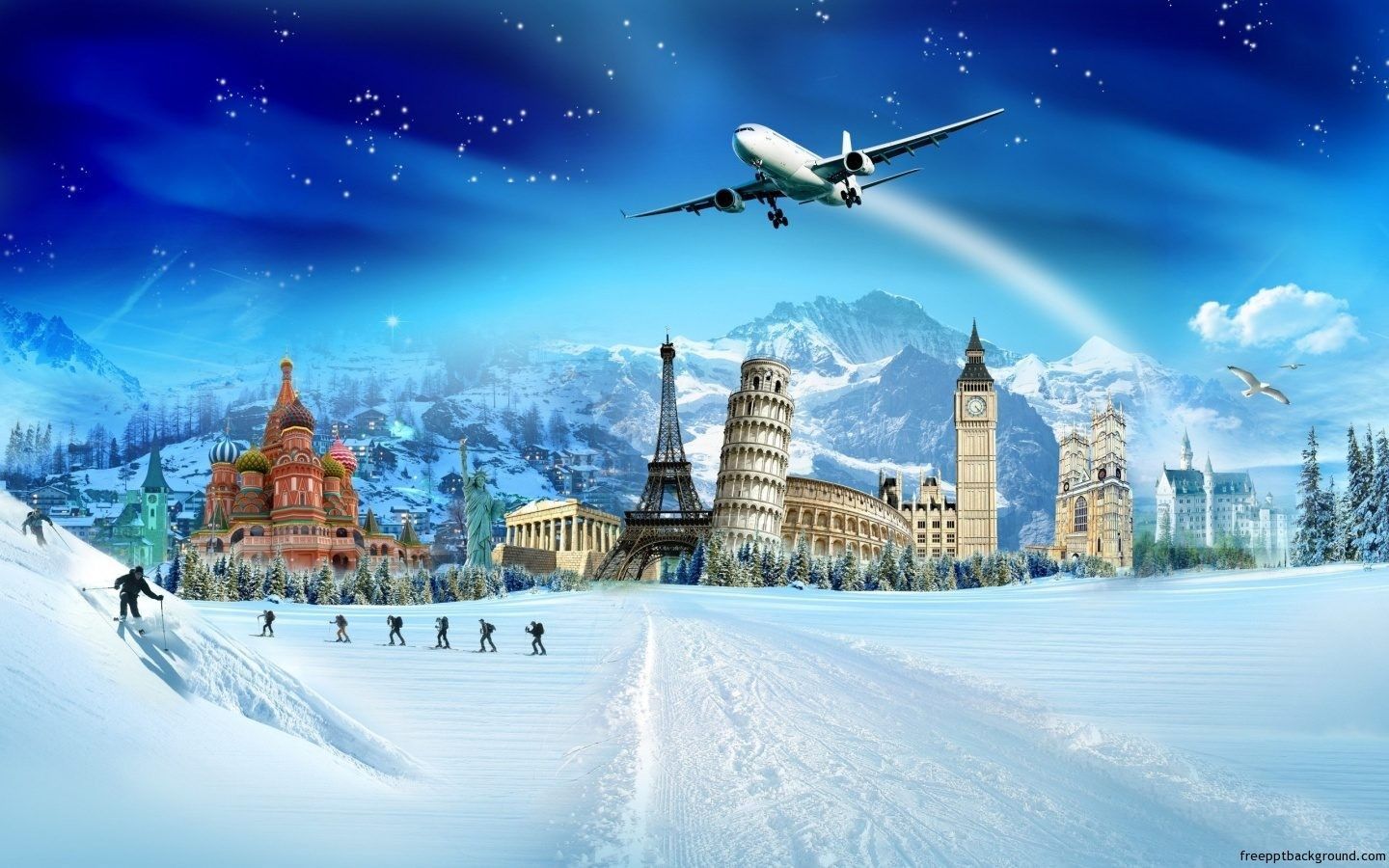 1440x900 Travel Slide Background. Free PPT Background