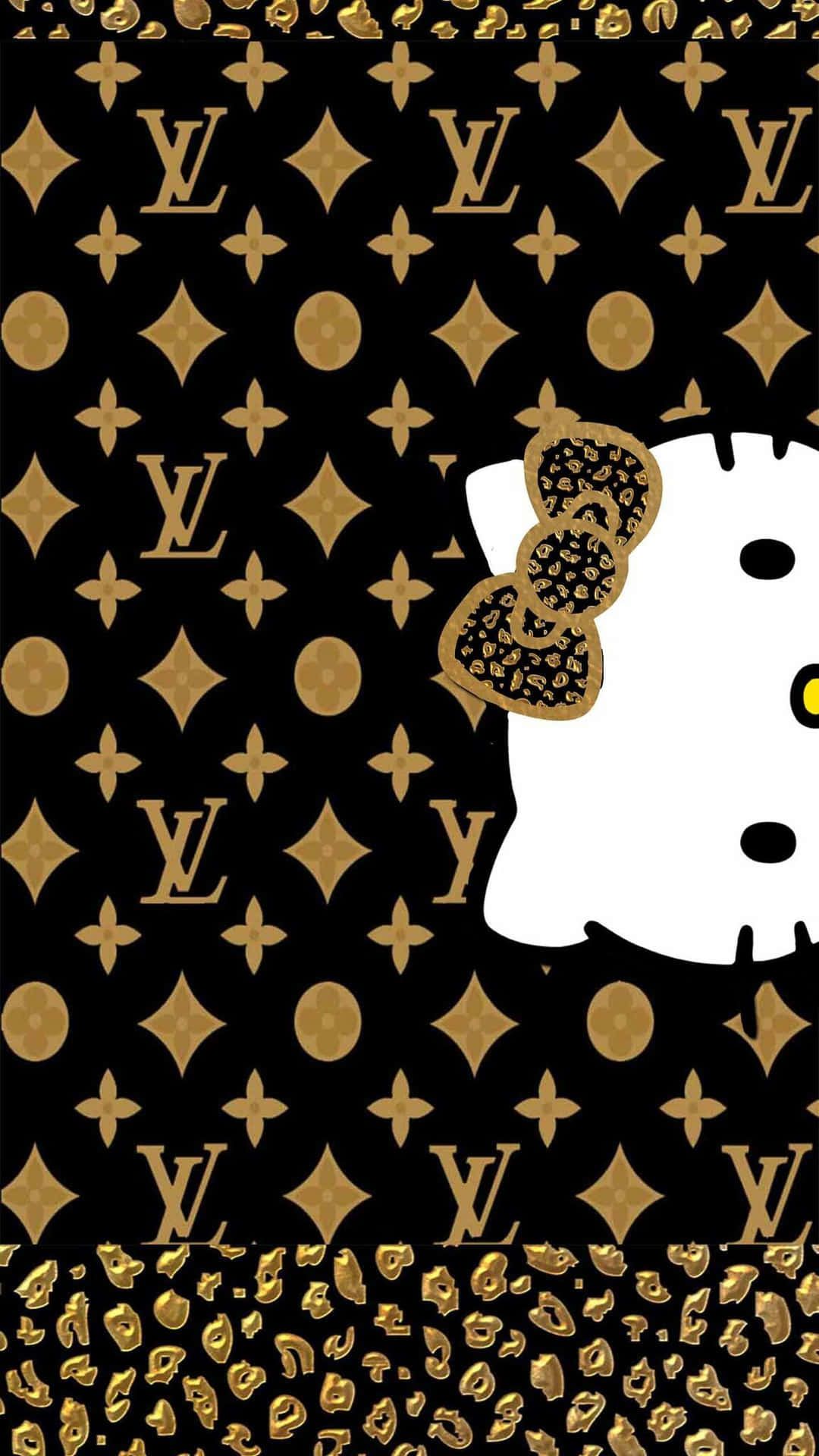 1080x1920 Download Hello Kitty Louis Vuitton Pattern Wallpaper
