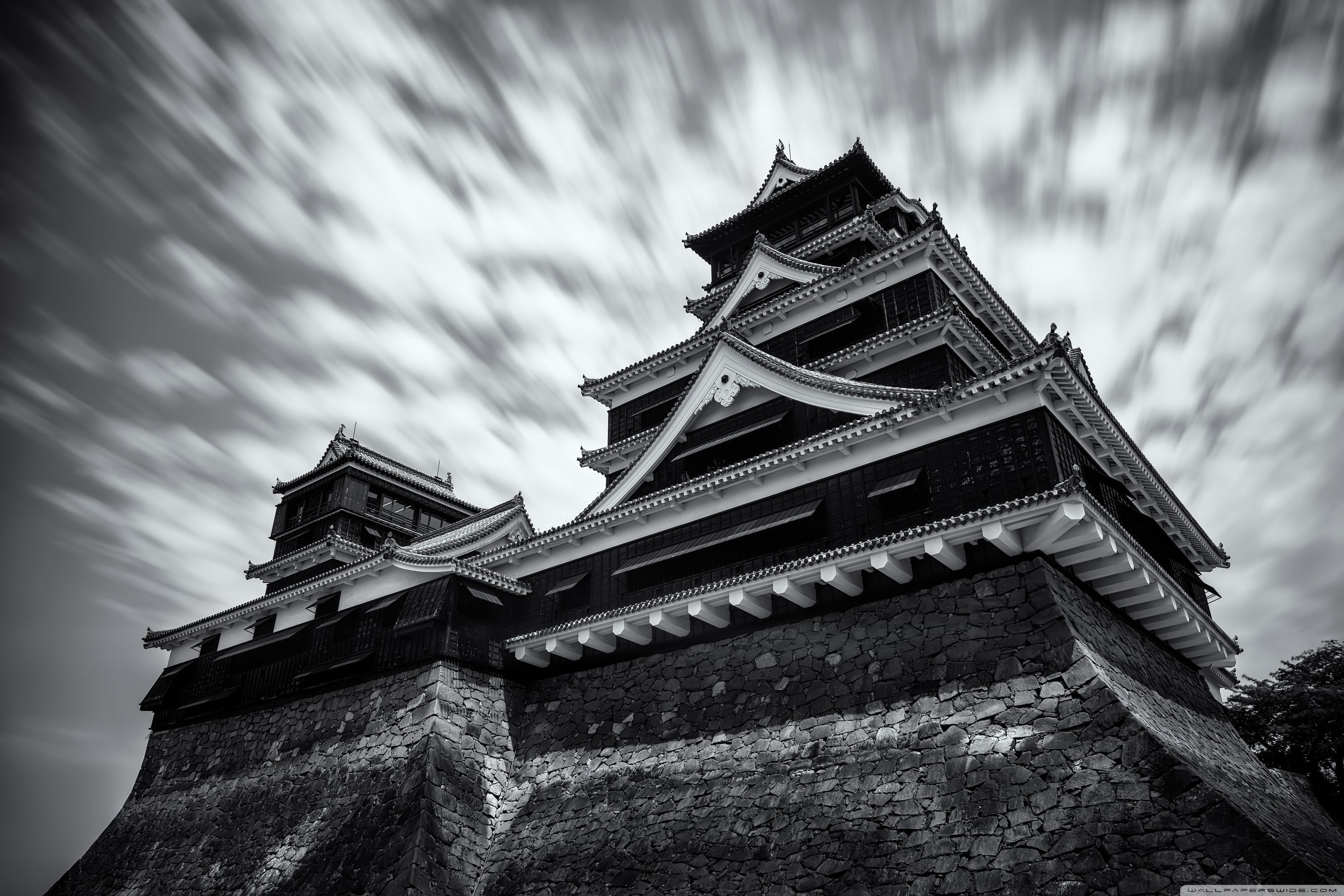 3240x2160 Kumamoto Castle Black and White 4K UHD Wallpaper for UltraHD Desktop and TV : Widescreen and UltraWide Display : Smartphone and Tablet Devices