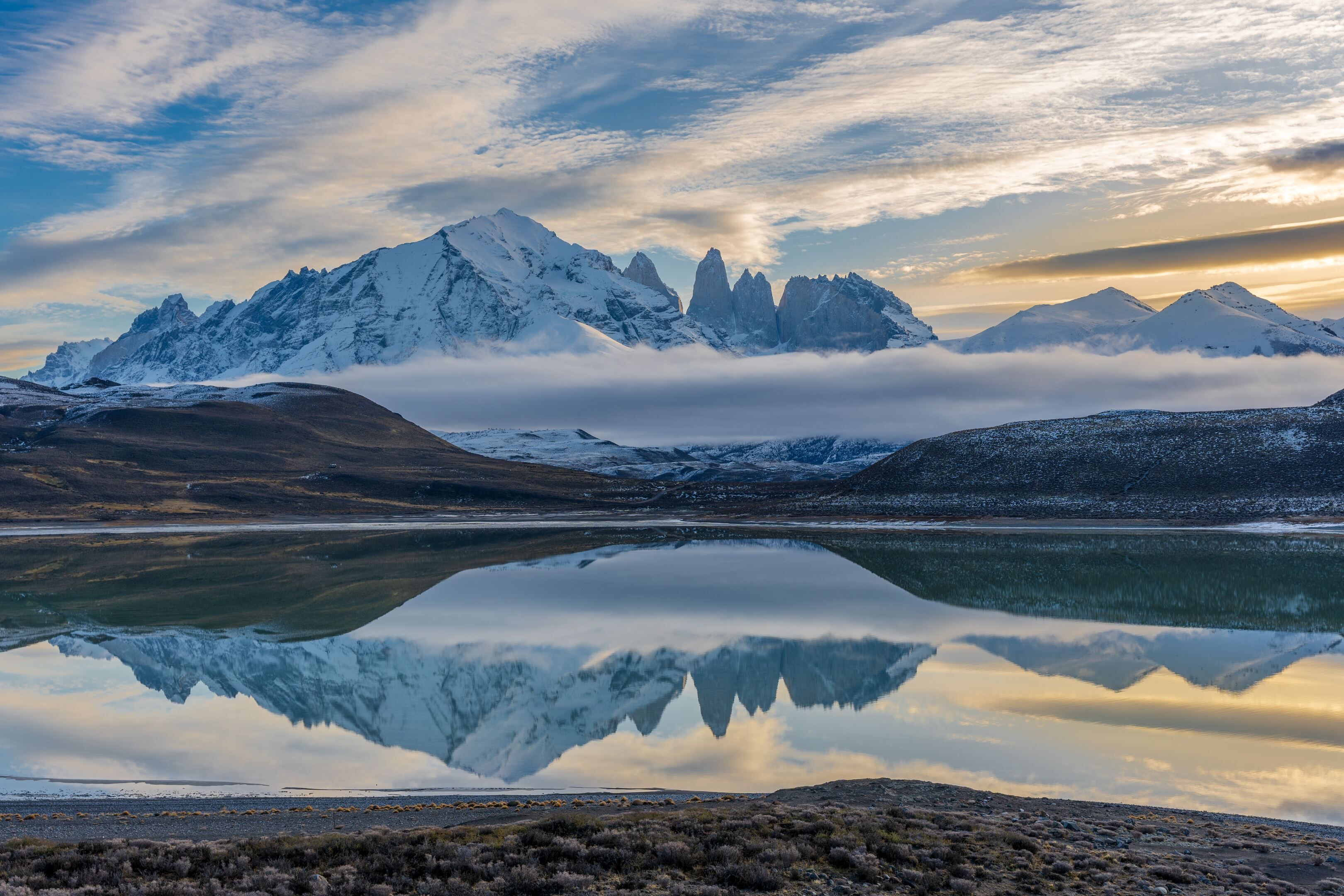 3240x2160 Download Reflection Nature Torres Del Paine HD Wallpaper
