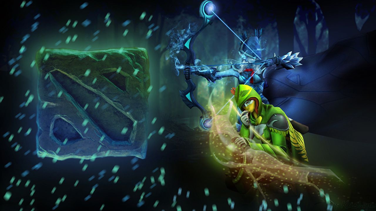 1280x720 Picture DOTA 2 Windrunner Drow Ranger Archers warrior Logo Emblem