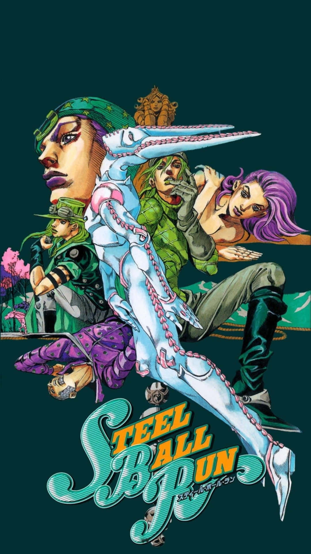 1080x1920 Download Gyro Zeppeli and Johnny Joestar from Jojo Steel Ball Run Wallpaper