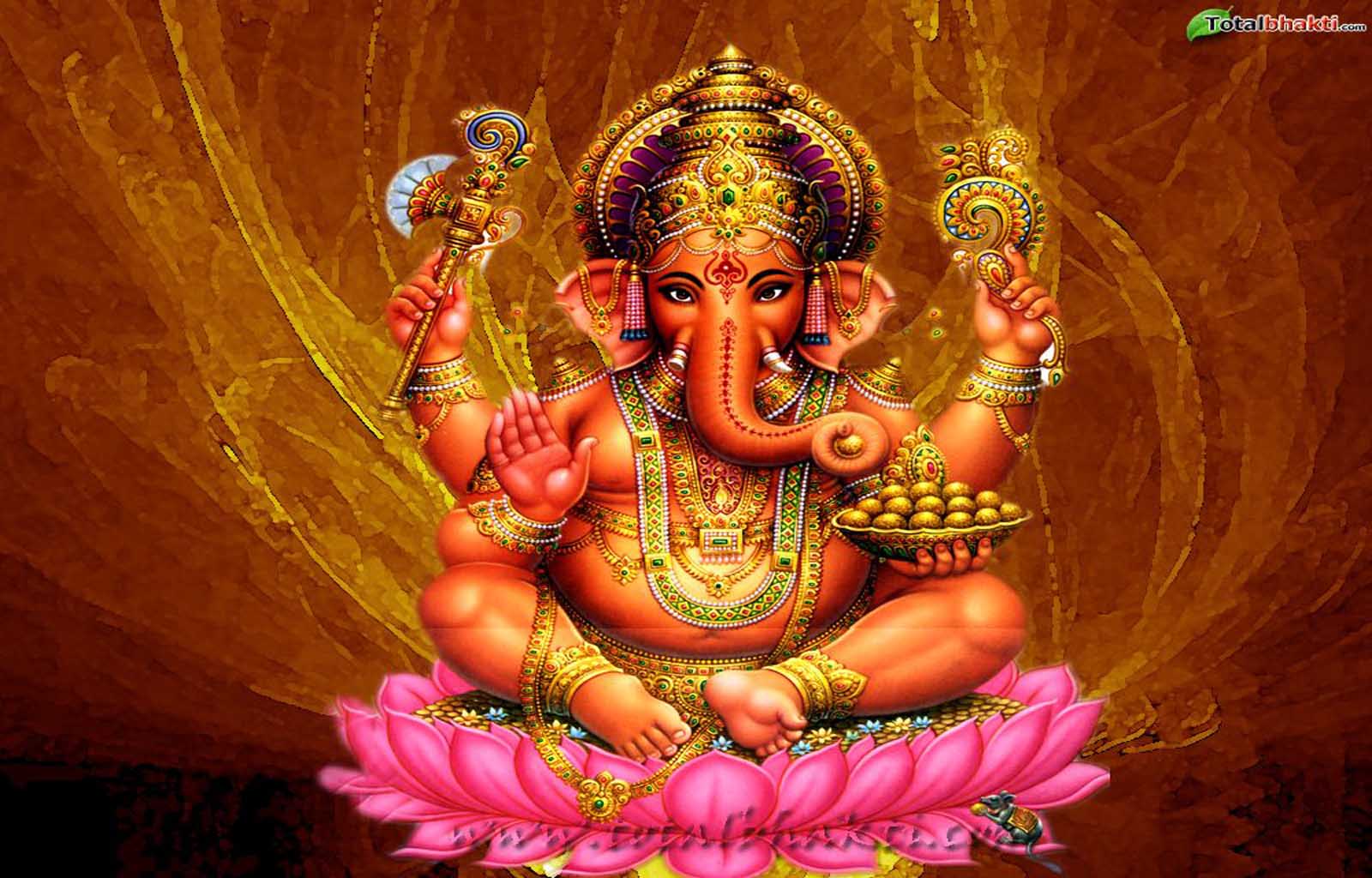 1600x1024 Ganesha Hindu Lord Sitted On Lotus Image 184947
