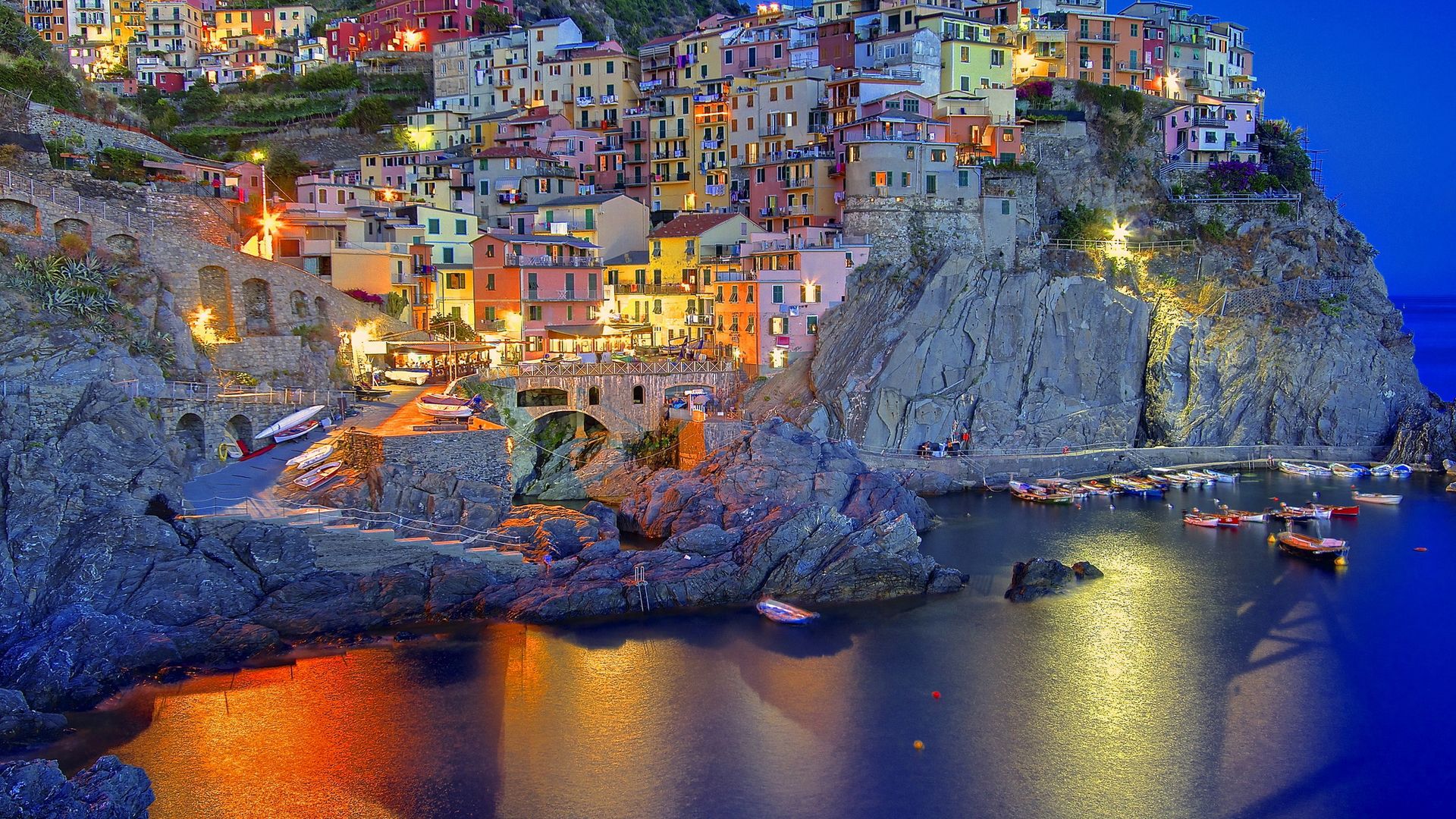 1920x1080 Manarola Town Cinque Terre Italy During Sunset HD Travel Wallpaper