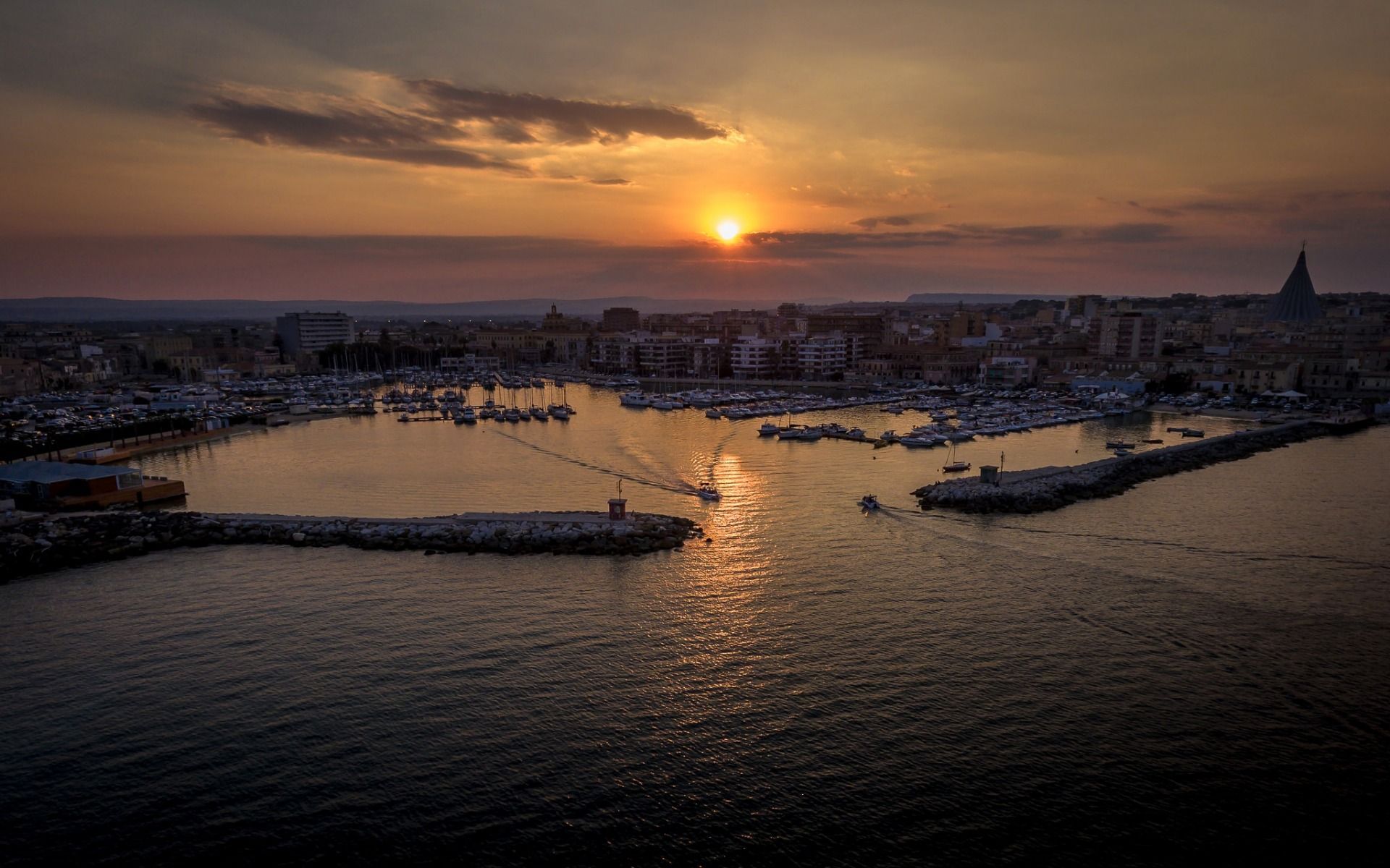 1920x1200 Sicily, Sunset, Panorama, Beach, Syracuse, Italy Wallpaper, HD Nature 4K Wallpaper, Image and Background
