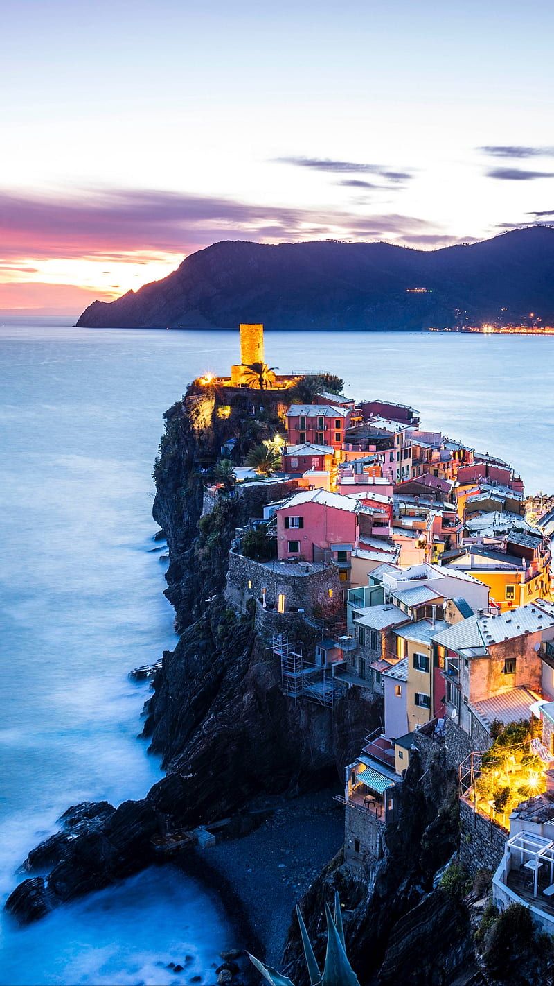 800x1422 Coastal City, italy, vernazza, mountains, sea, coast, coastal city, HD phone wallpaper