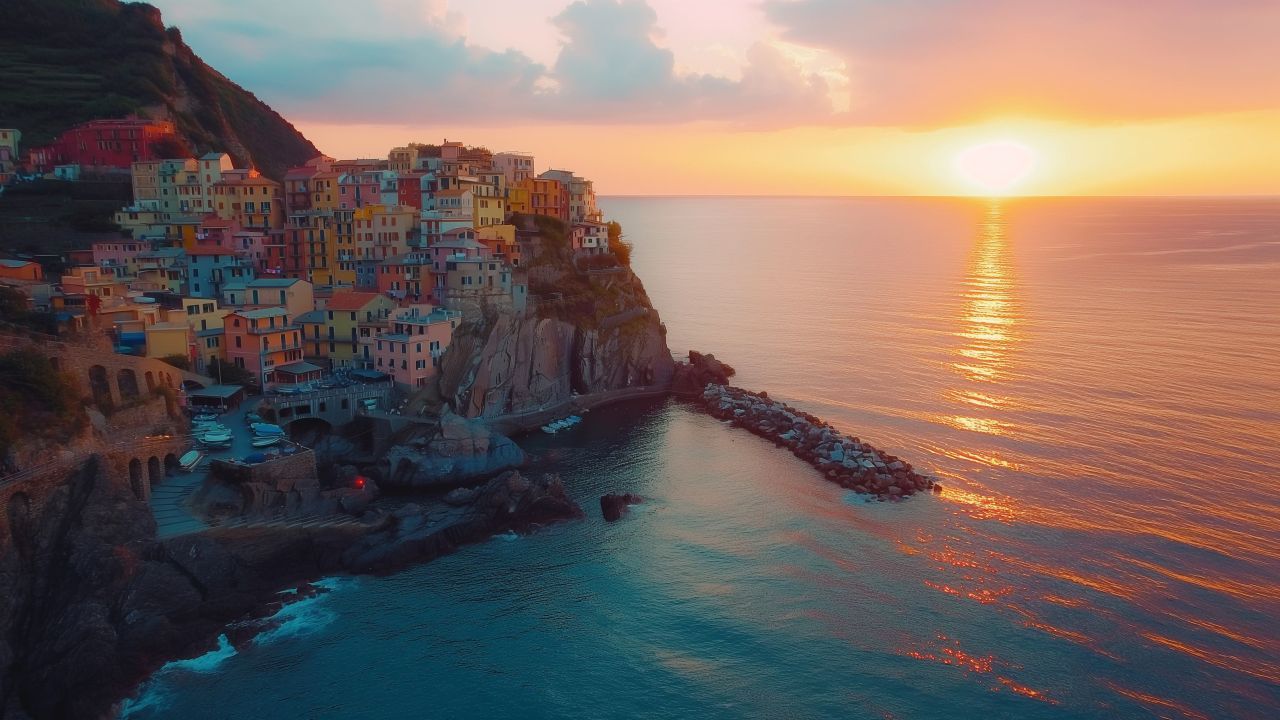 1280x720 Manarola Wallpaper (Italy, Coastal village)