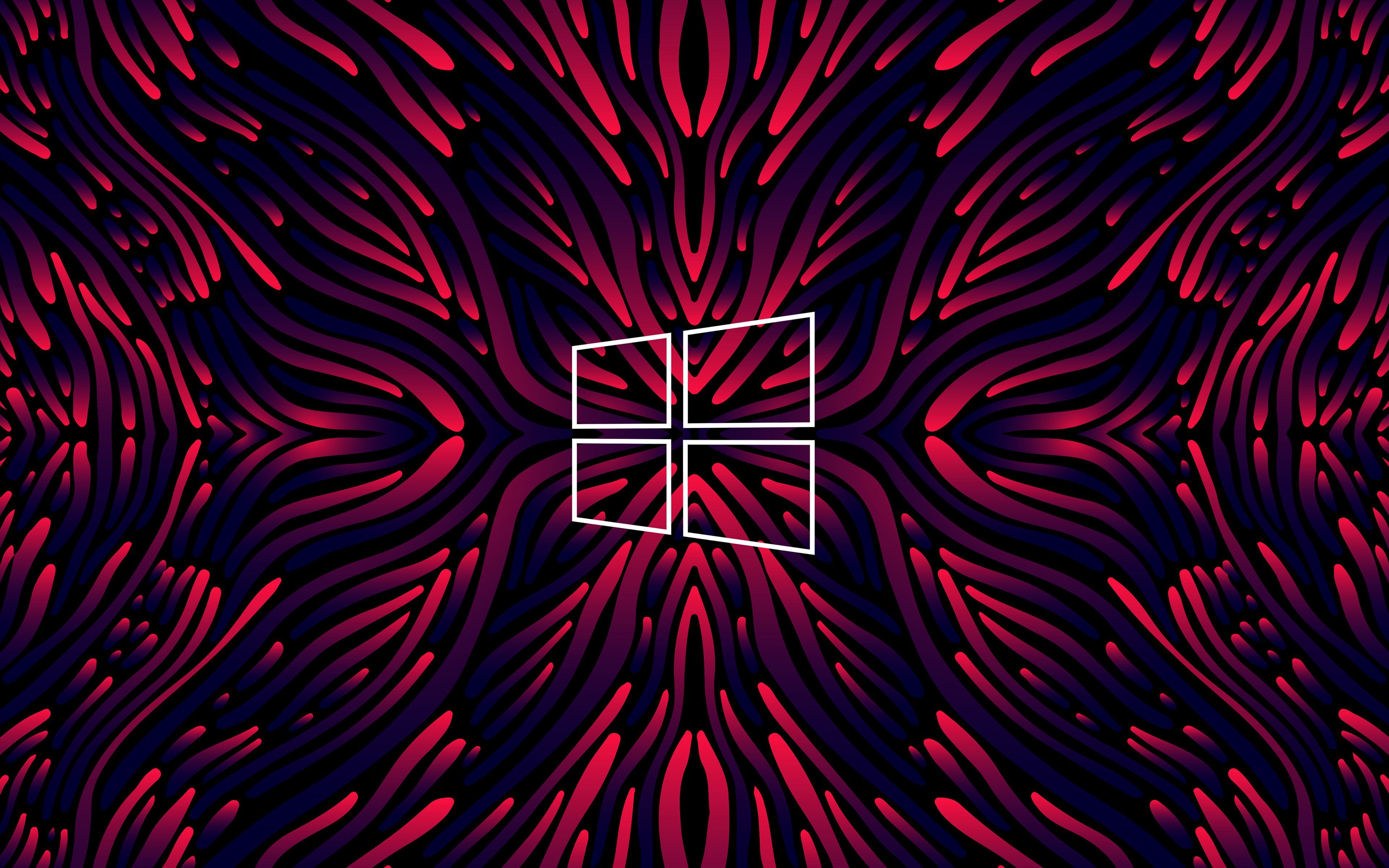 3840x2400 wallpaper for desktop, laptop. pattern background windows abstract red